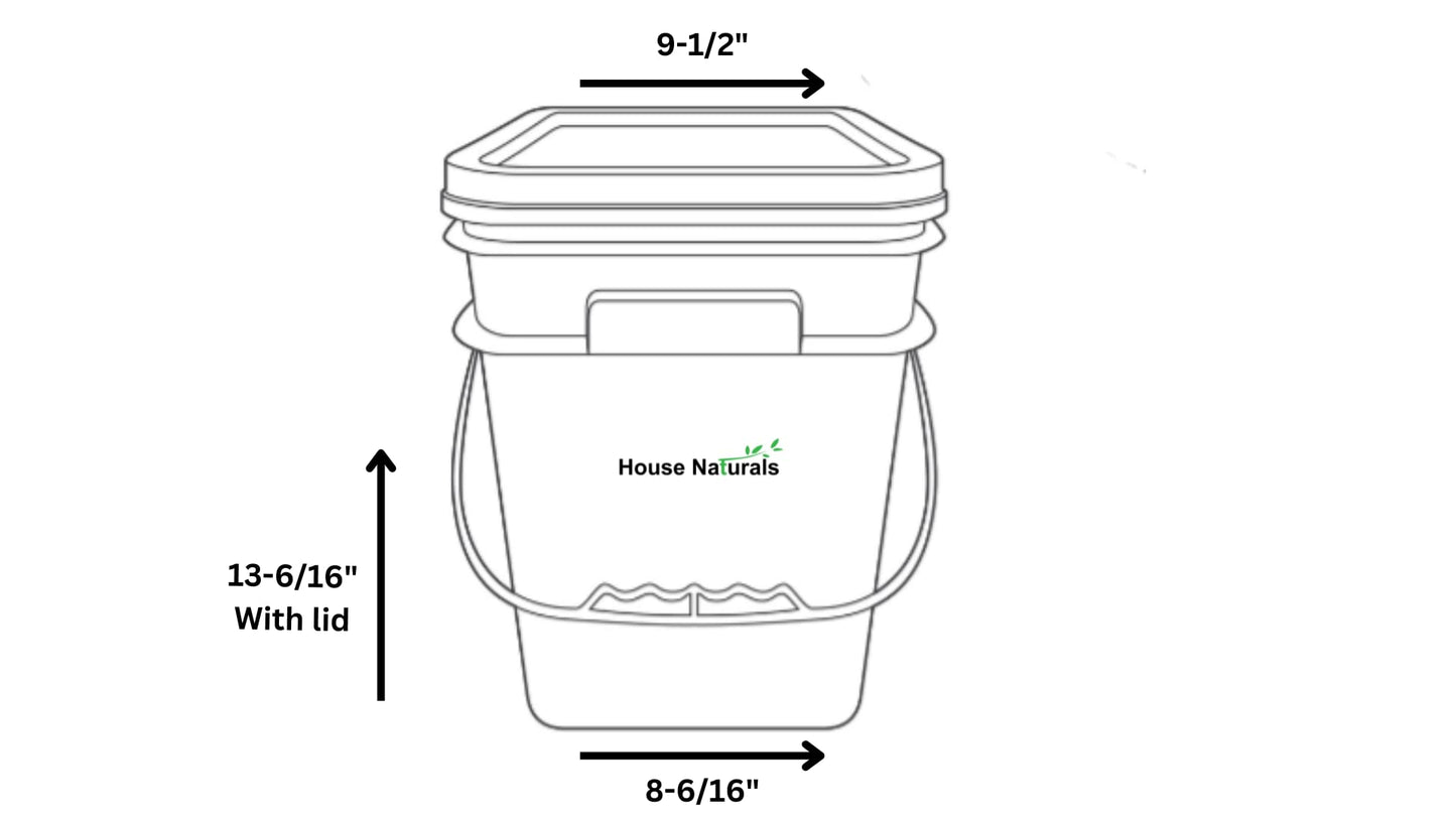 House Naturals 4 Gallon White Square Food Grade Bucket Pail with Lid (Pack of 3) BPA Free- Made in USA