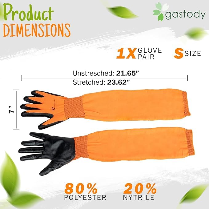 Gastody™ Long Gardening Gloves Women and Men S - Long Sleeve Garden Gloves Multipurpose Heavy Duty Outdoor and Indoor - Long Cuff Garden Gloves - Thorn Resistant Protective Work Rose Pruning Gloves
