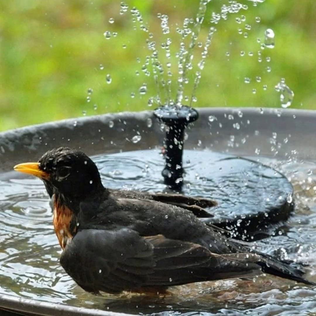 Solar Fountain, Solar Powered Bird Bath Fountain with 4 Nozzles 1.4W Solar Panel Kit Water Pump, Outdoor Watering Submersible Pump for Pond, Pool, Garden, Fish Tank