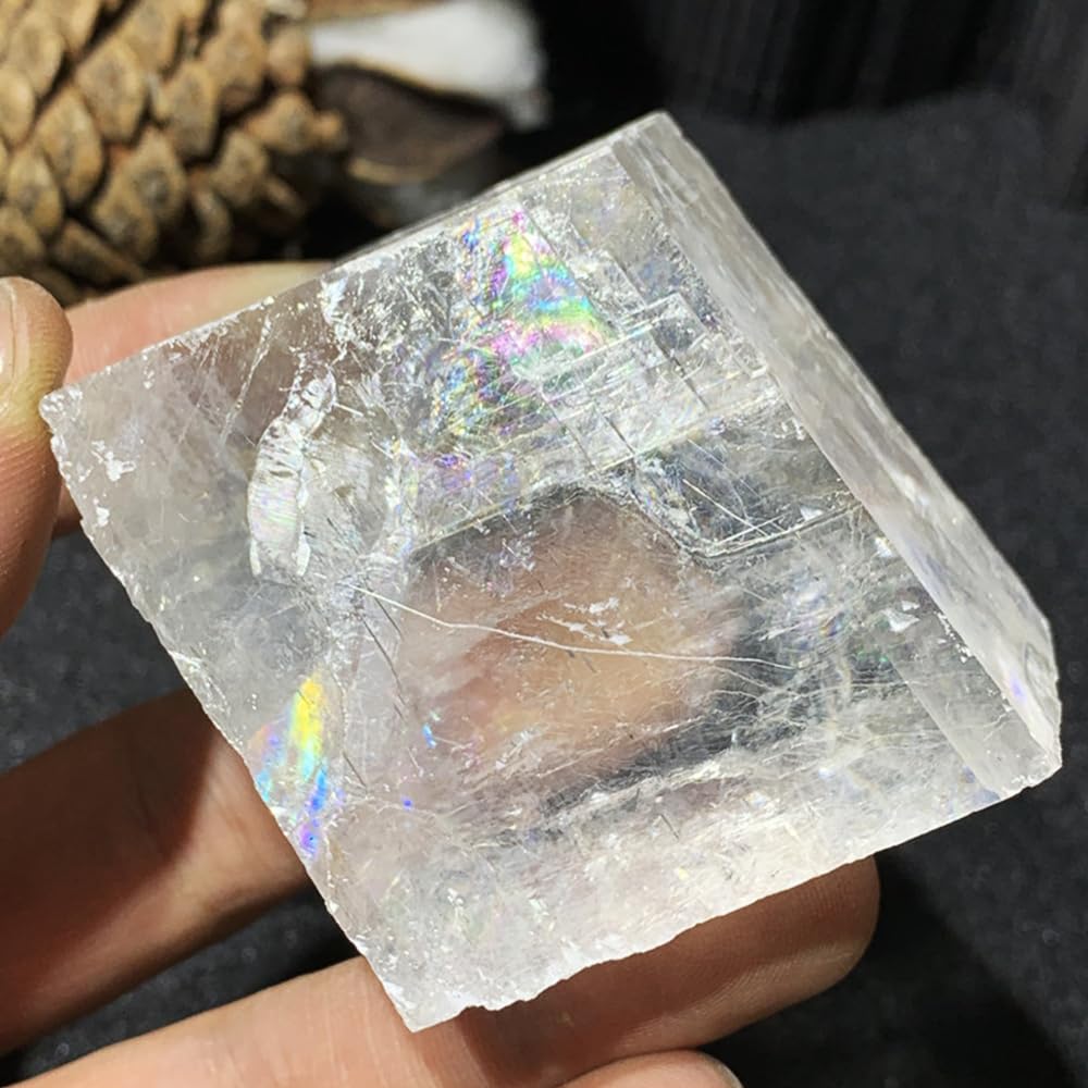 Natural Translucent Calcite Stone Mineral Crystal Specimen Office Desktop Decor Fragrance Expansion Stone Home Decor Raw Crystal (Approximately 1 Pound per Pack)