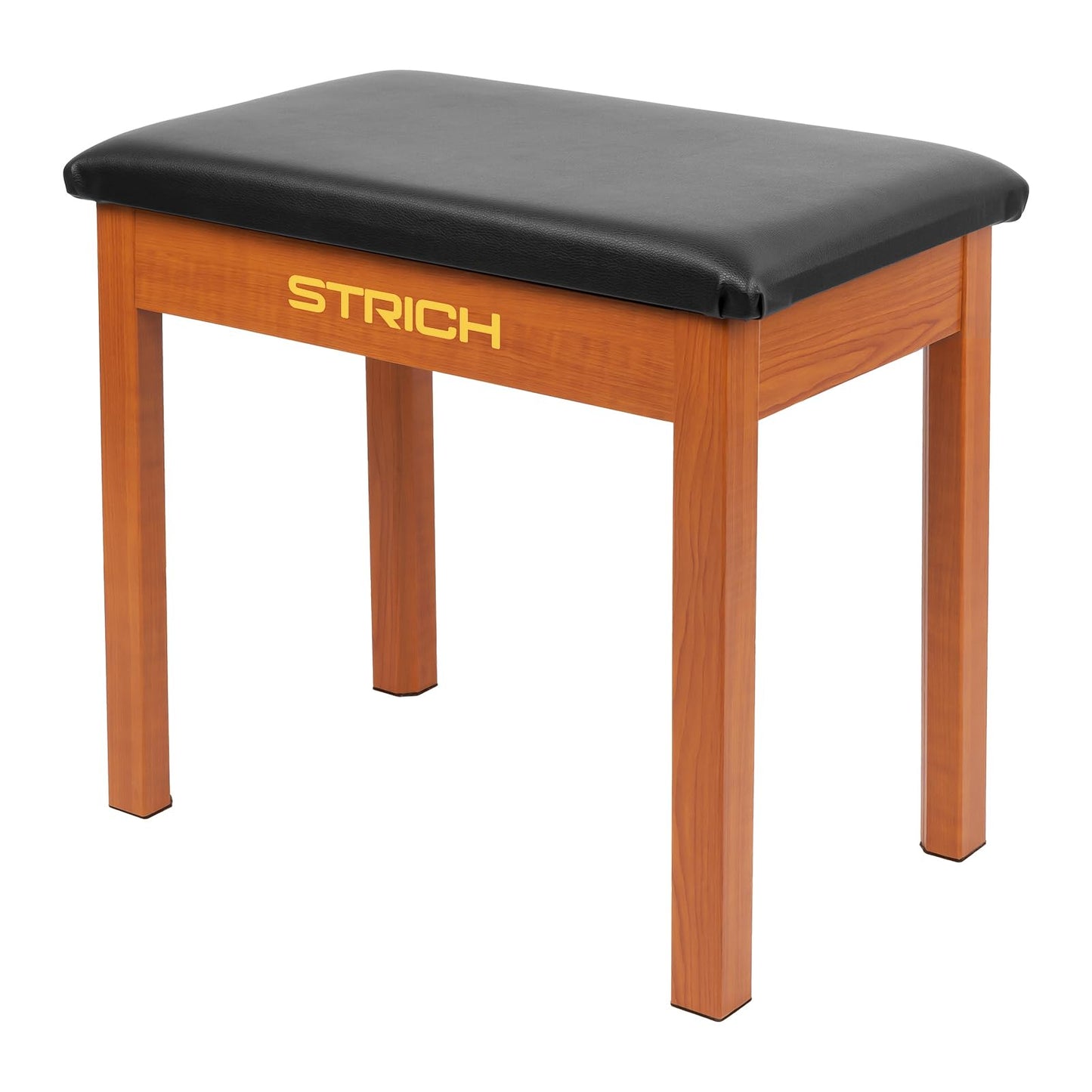 STRICH Piano Bench with Storage, Solid Wood Keyboard Bench Piano Bookcase Stool Chair Seat with Padded Cushion, Mahogany Color