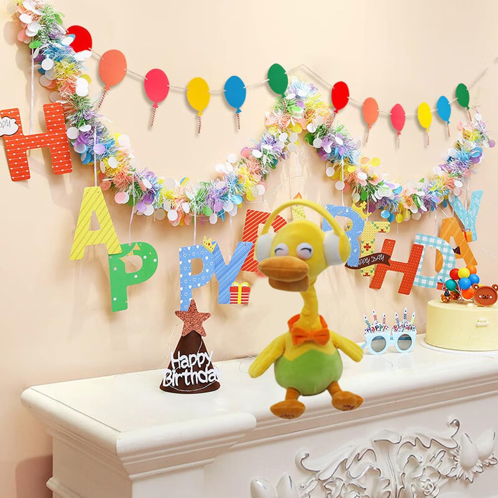 Vincilee Talking Duck, Repeat What You Say, Stuffed Animal Electric Plush Toy, Recording Plush & Interactive Toy, with Twisting Neck and Flapping Wings, for Kids Gift Toys(Headphone Duck Toy).