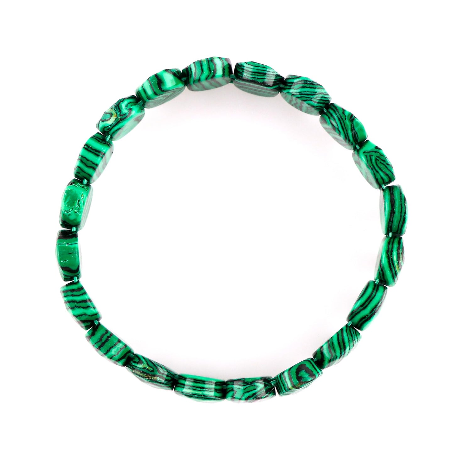 CRYSTALINES AAA Natural Malachite Gemstone Stretchable Bracelet for Men Women | Handmade Stretch Jewelry | Chakra - Healing - Yoga - Spiritual - Protection | Healing Bracelet