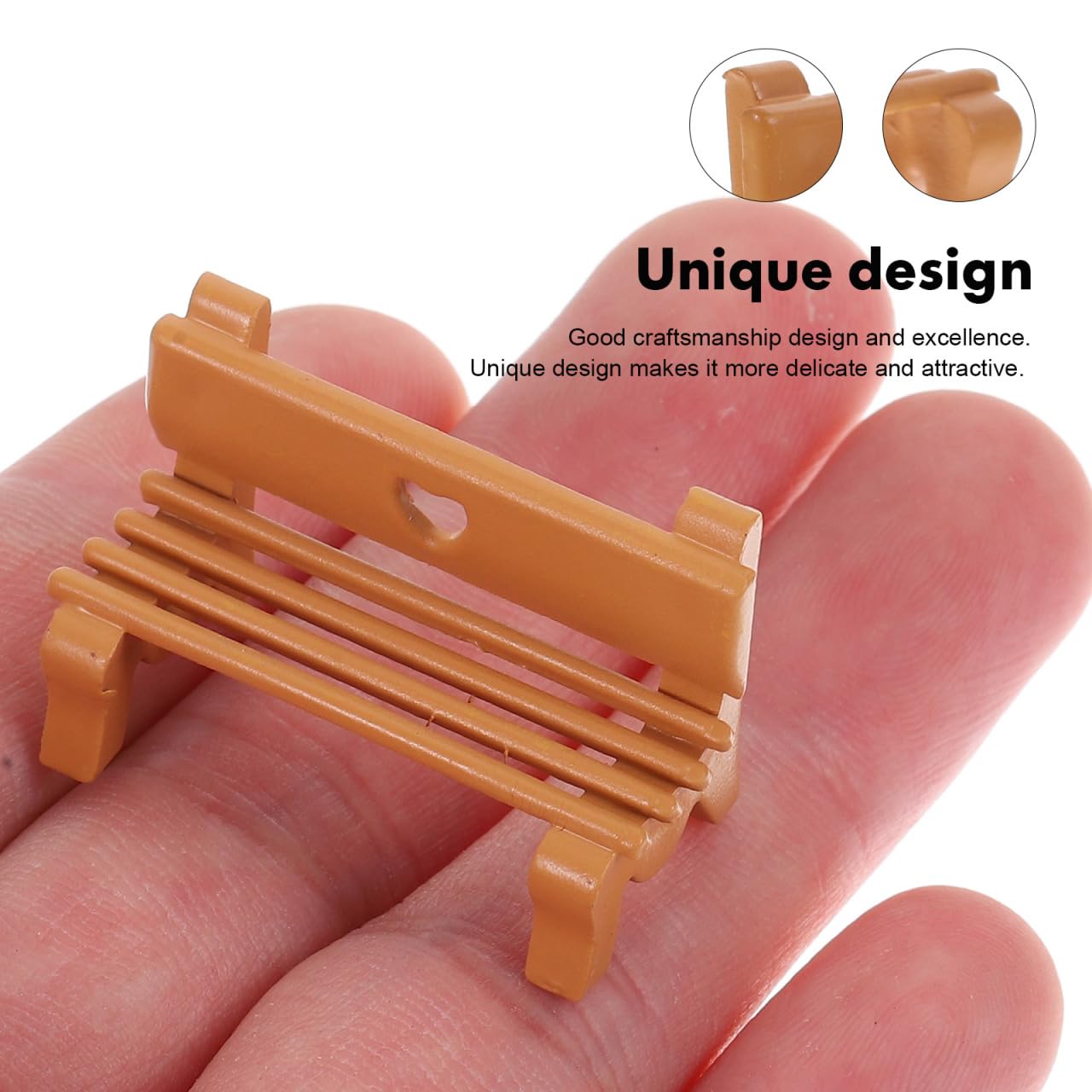 DECHOUS 4Pcs Miniature Park Bench Model 1:75 Scale Plastic Dollhouse Mini Bench for Micro Landscape Garden Accessories