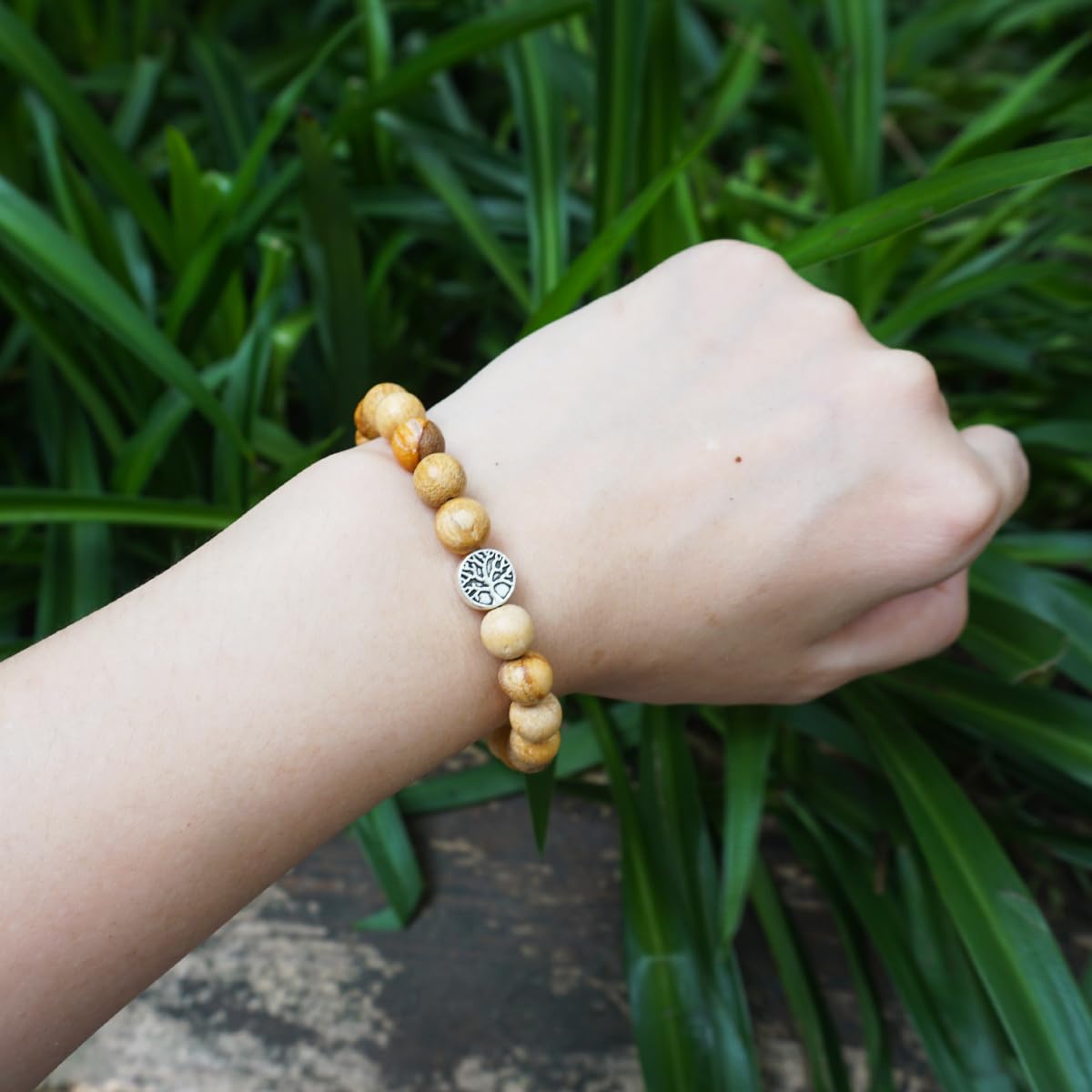 The Enchanting 8MM Palo Santo Bracelet with Sterling Silver Special Bracelets With Lasting Beautiful Fragrance