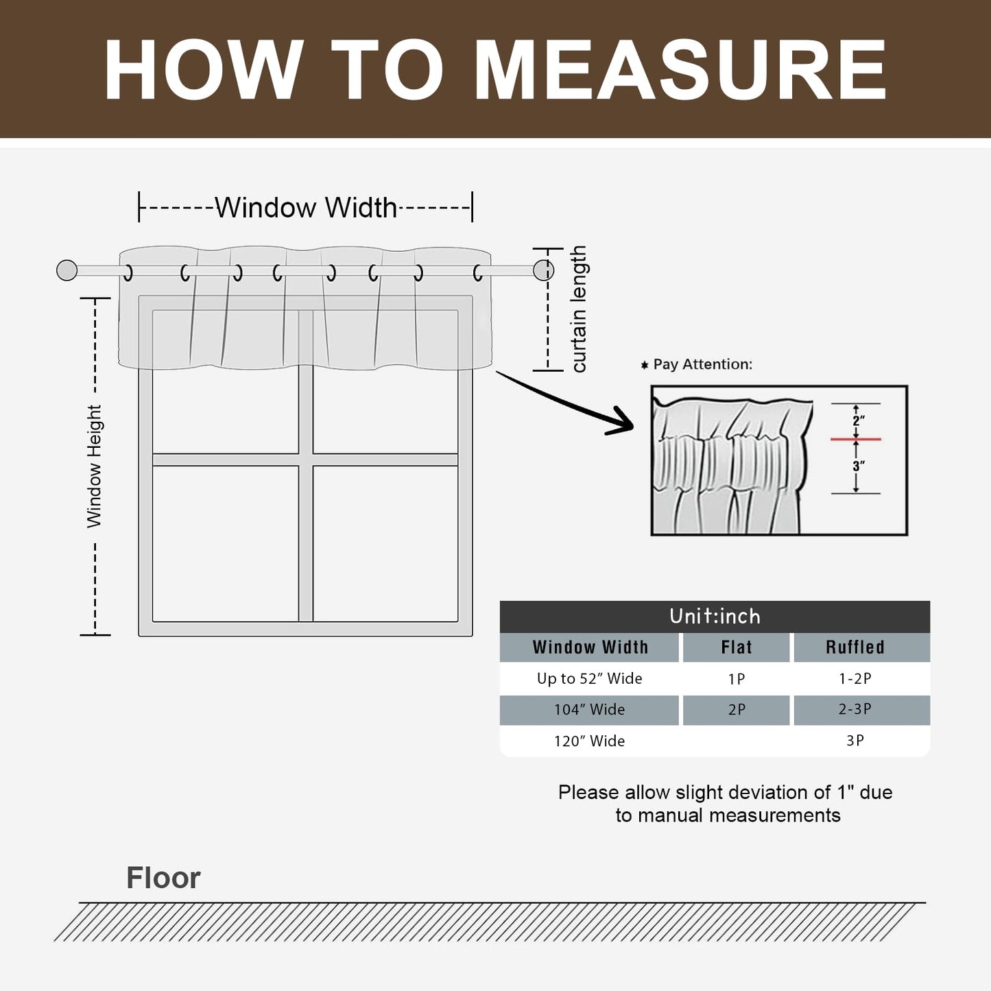 H.VERSAILTEX Blackout Curtain Valances for Kitchen Window/Living Room/Bathroom Privacy Added Rod Pocket Home Decoration Winow Valance, 52" W x 18" L, Floral in Sage and Brown