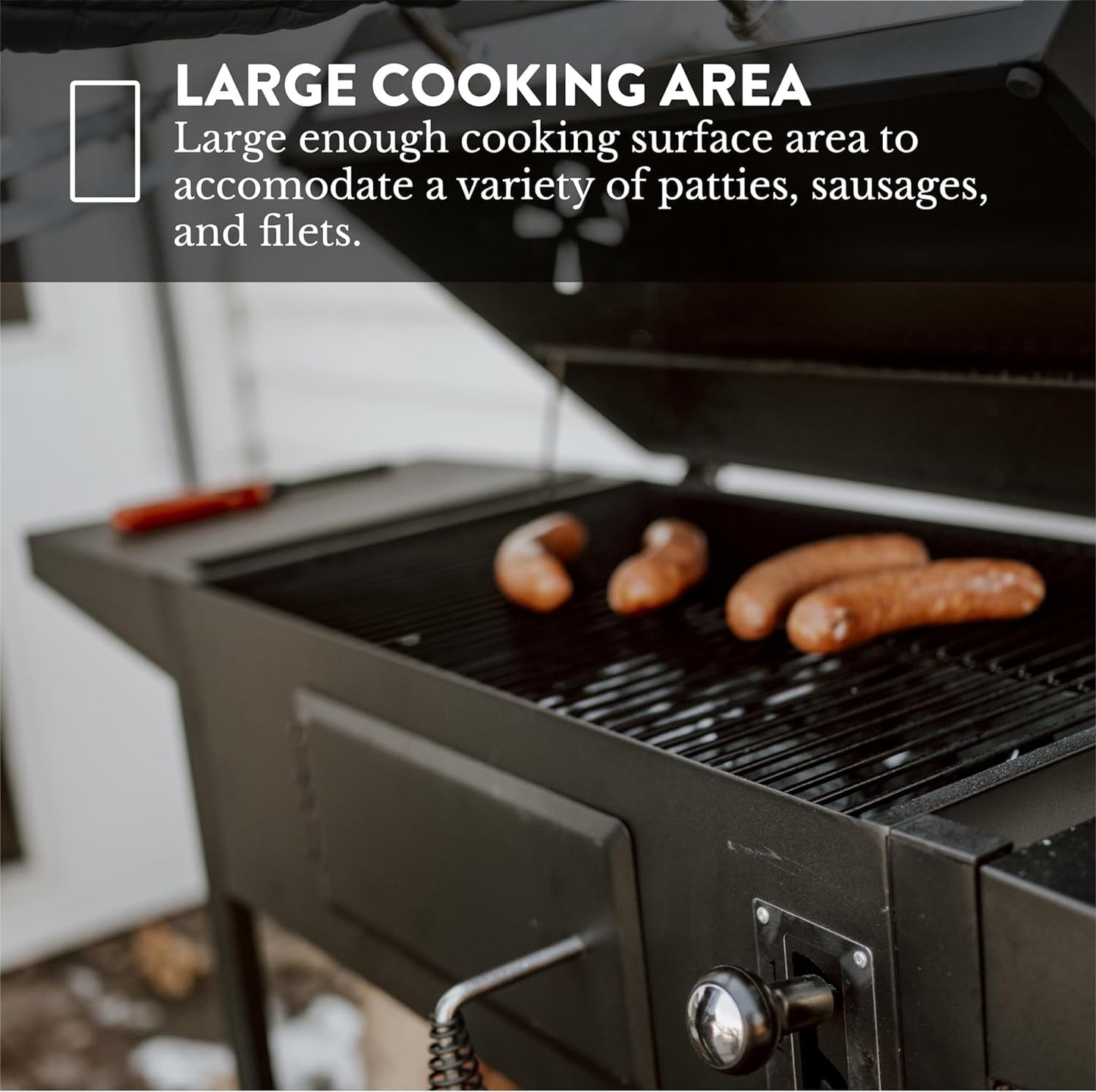 GasOne Charcoal Grill CGS-24A – 24-inch BBQ Charcoal Grill – Outdoor Charcoal Smoker with Multiple Tier Heat Control – for Camping, Picnic, Patio, Backyard Barbecue, Outdoor Cooking