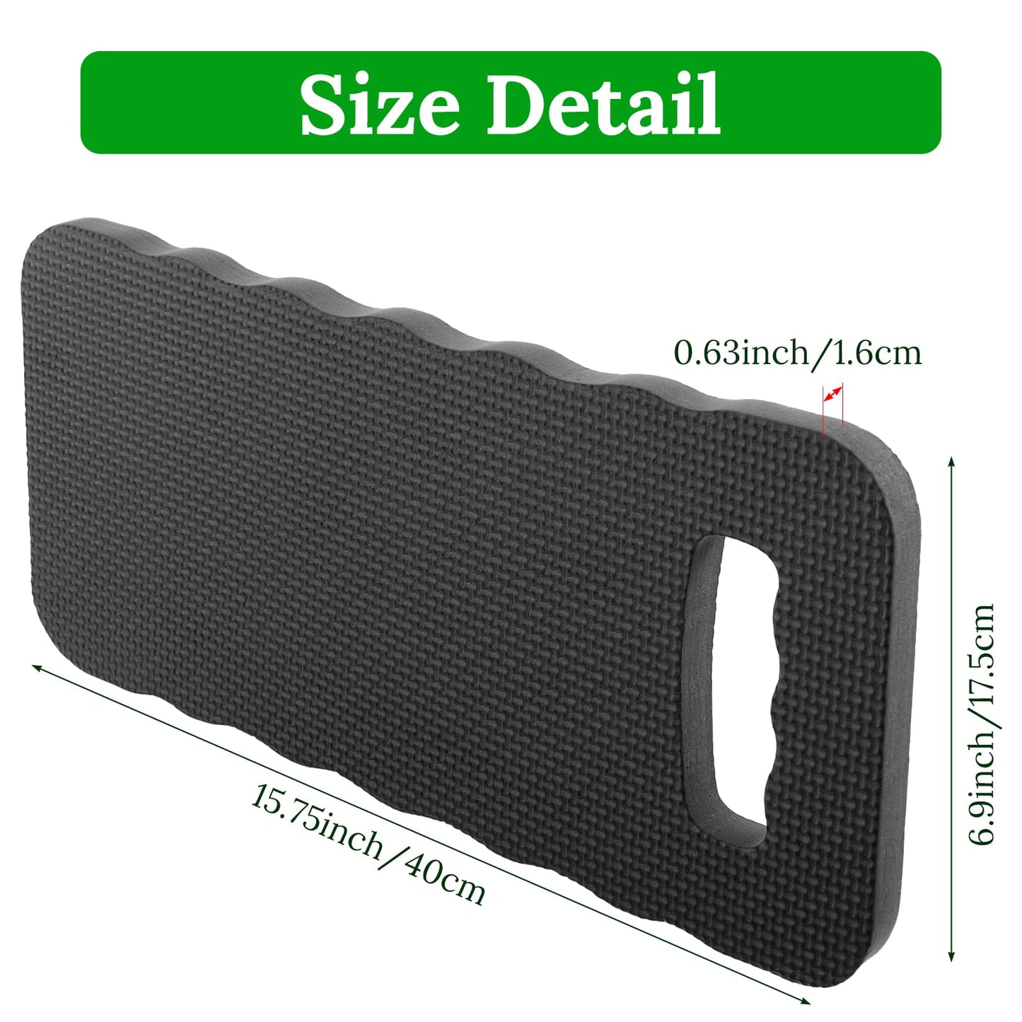 xozeooeu 8 Pack Garden Kneeling Pad, Black Thick Foam Knee Pads for Gardening, Waterproof Kneeler Mat for Yoga, Cleaning, Prayer and Exercise, 15.75x6.9x0.63 Inch
