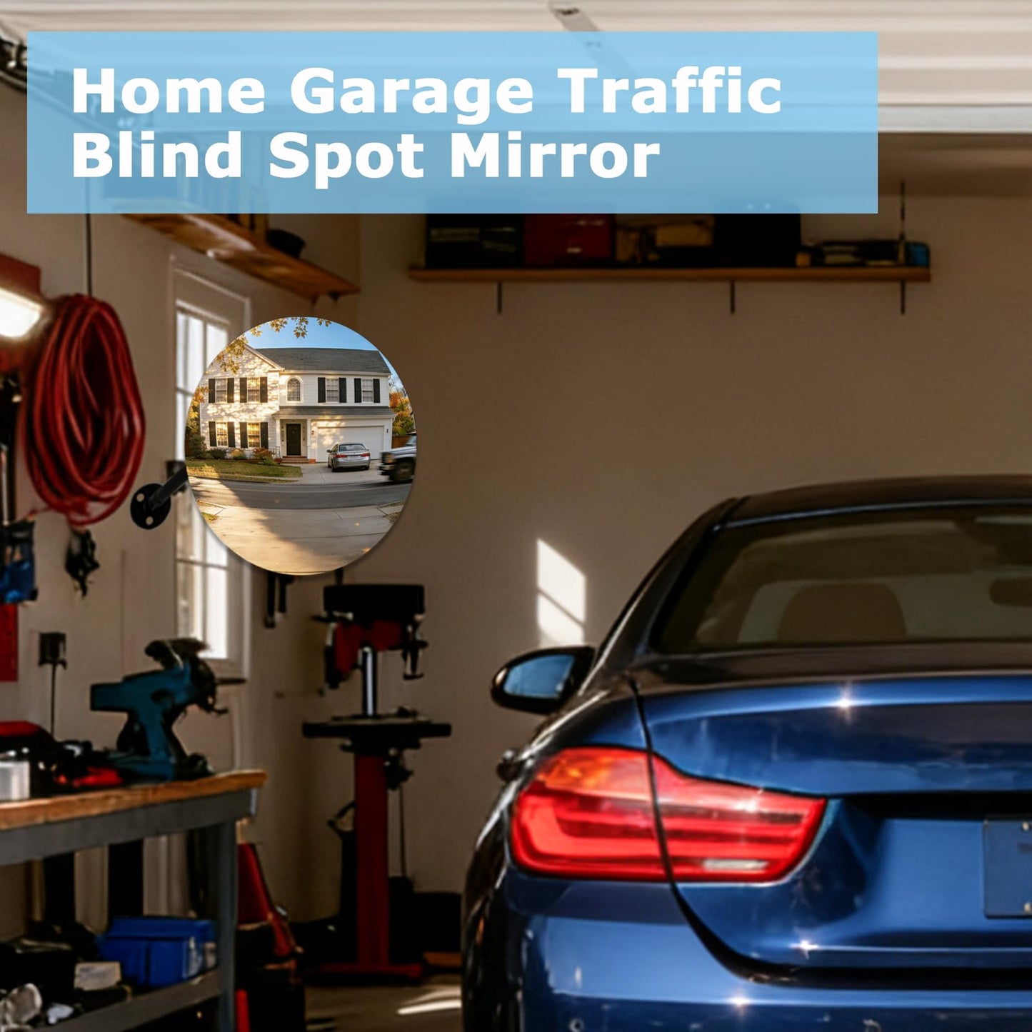 Convex Mirror 11.65" Adjustable Acrylic Wide Angle View Traffic Mirror for Bedroom Enhanced Security Coverage in Warehouses, Garage Parking, and Addressing Indoor/outdoor Corner Security