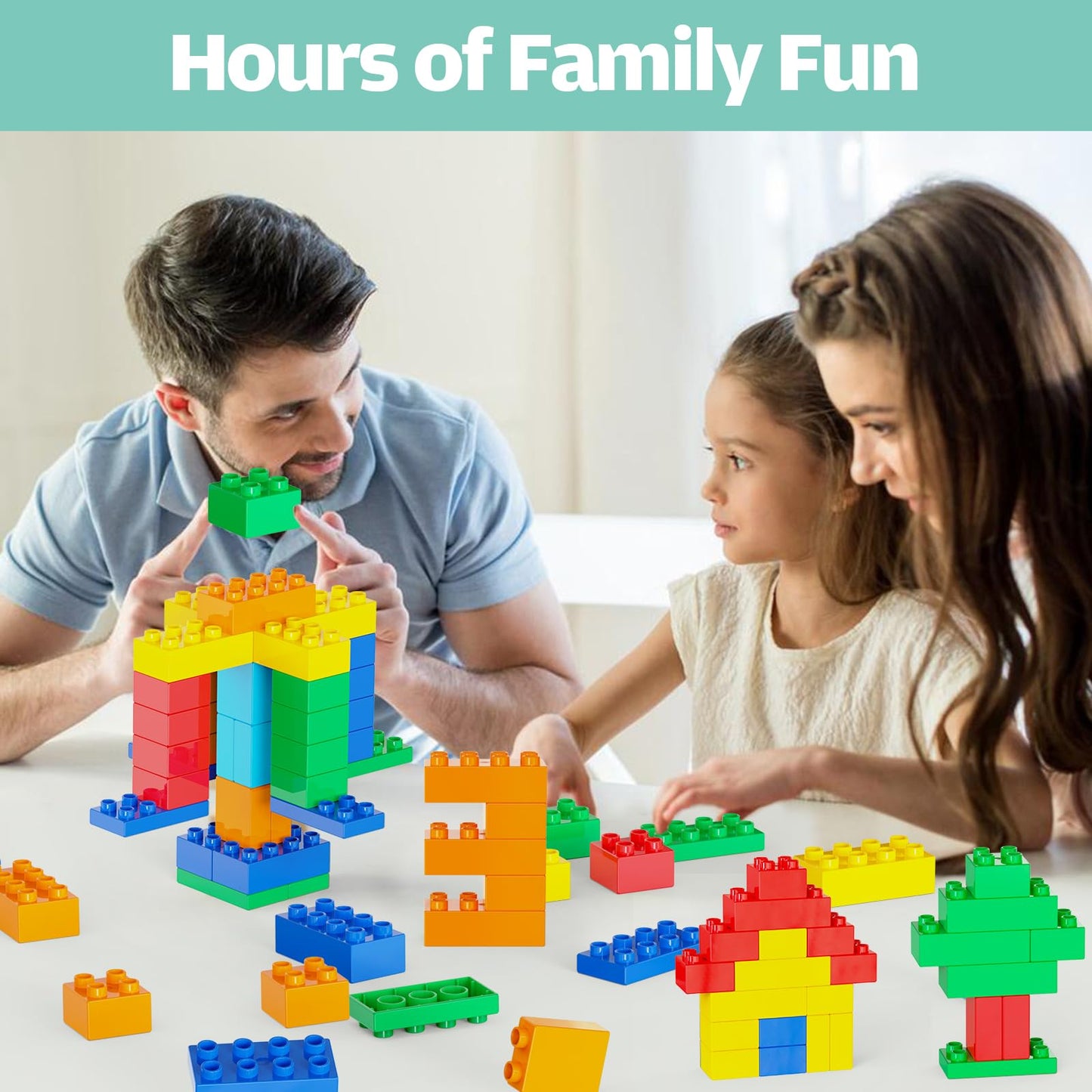 Anpcso Building Blocks for Toddlers 2-5 Including Dinosaurs Cars, 116-piece Large Classic Building Bricks Set, Educational Toys for Children Boys Girls All Ages, Compatible with All Major Brands