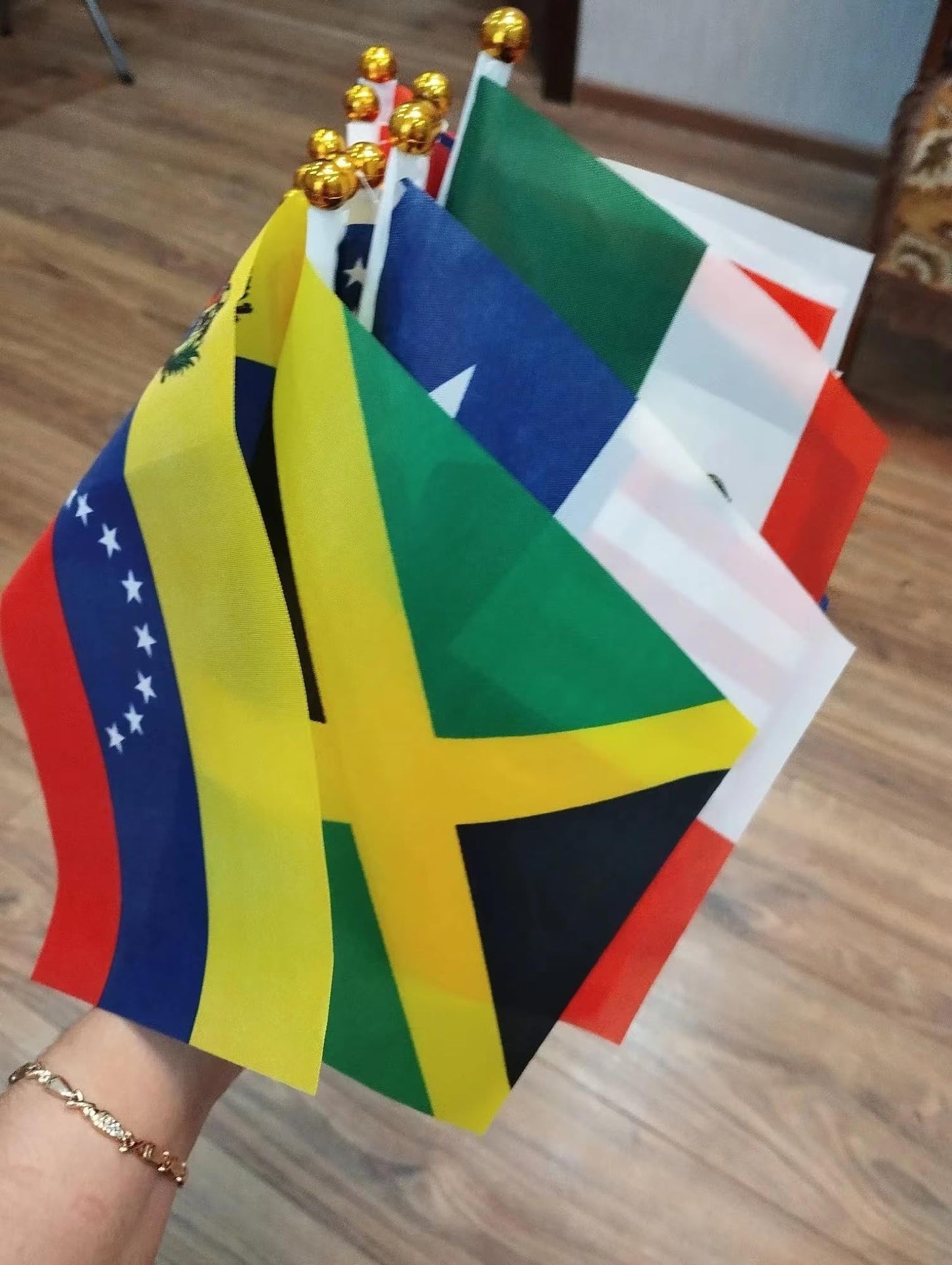 Ckexin 228 Countries Small Stick Flags Mini International World Hand Held Flag Decorations
