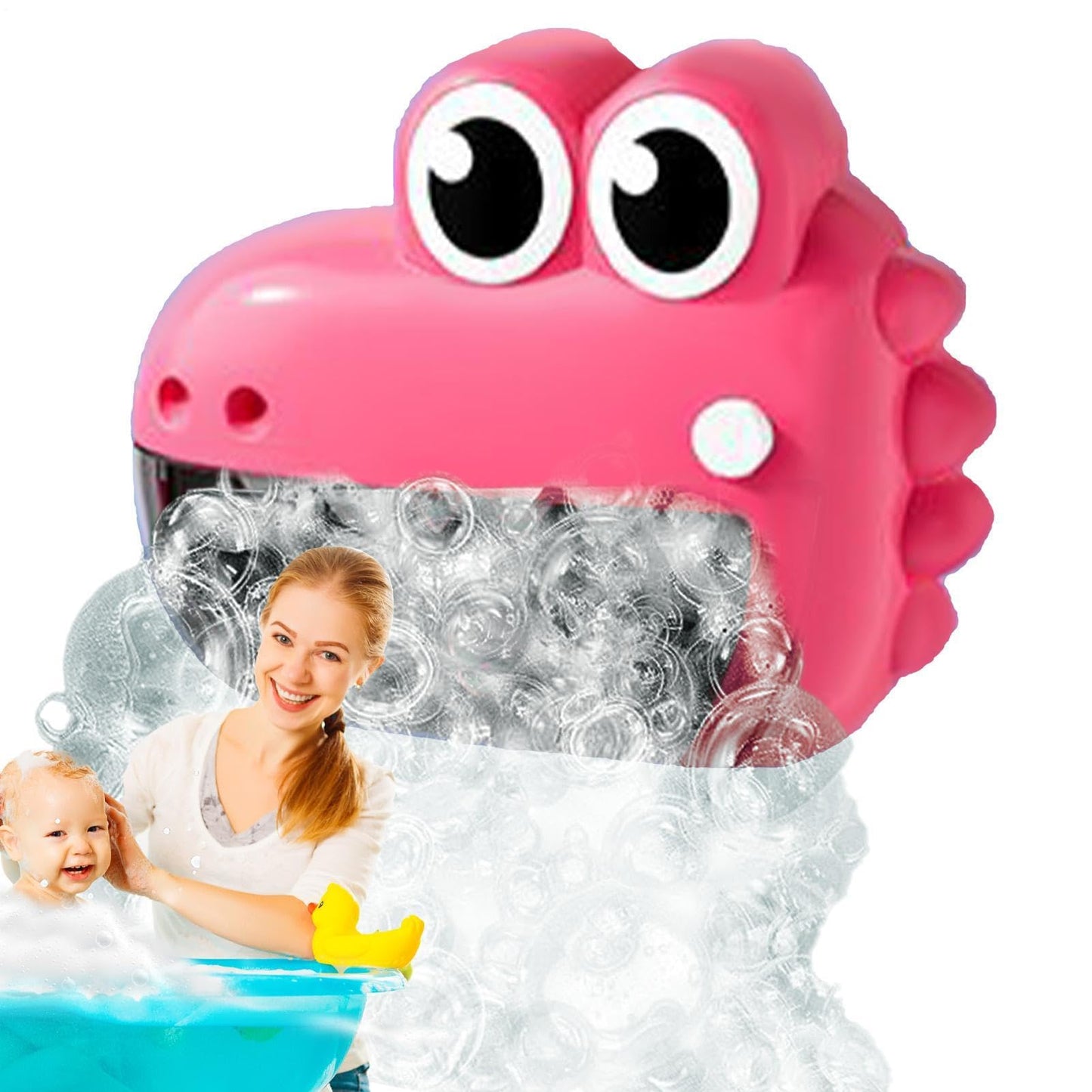 Bubble Bath Machine - bathtimes Cute Frogs Crocodiles Toys, Automatic Bath Bubble Maker, Interactive Water Play Solution, impacts Resistant ABS Body | Bathtub Toy for Boys & Girls Bathroom Fun