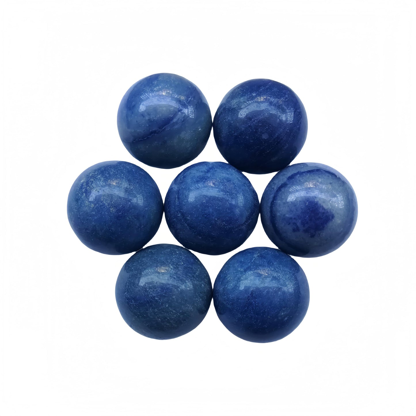 Sunshcat Natural Blue Aventurine 0.78 Inchs Crystals and Healing Stone Ball Set,Home Desktop Feng Shui Array Decoration(7 Pieces) 