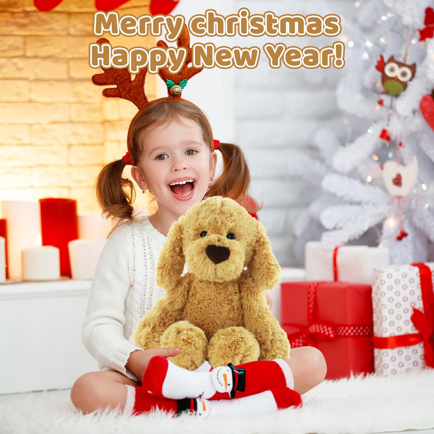 Furvana The Golden Retriever Plush, Dogs Stuffed Animals, 10" Golden Retriever Stuffed Animal, Ideal Christmas Animal Gift for Toddlers, Kids & Teens, for Ages 3-14