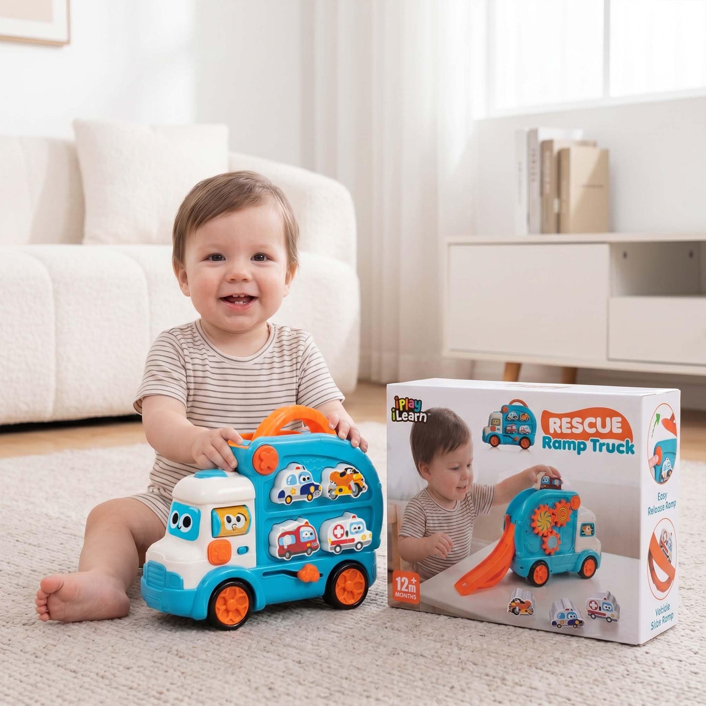 iPlay, iLearn Toddler Bus Toy W/ 3D Matching Puzzle & Car Slide, Baby Musical Push Go Car W/Sound, Montessori Learning Vehicle Match Game, Birthday Gift 18 24 Month 1 2 3 Year Old Infant Kid Boy Girl