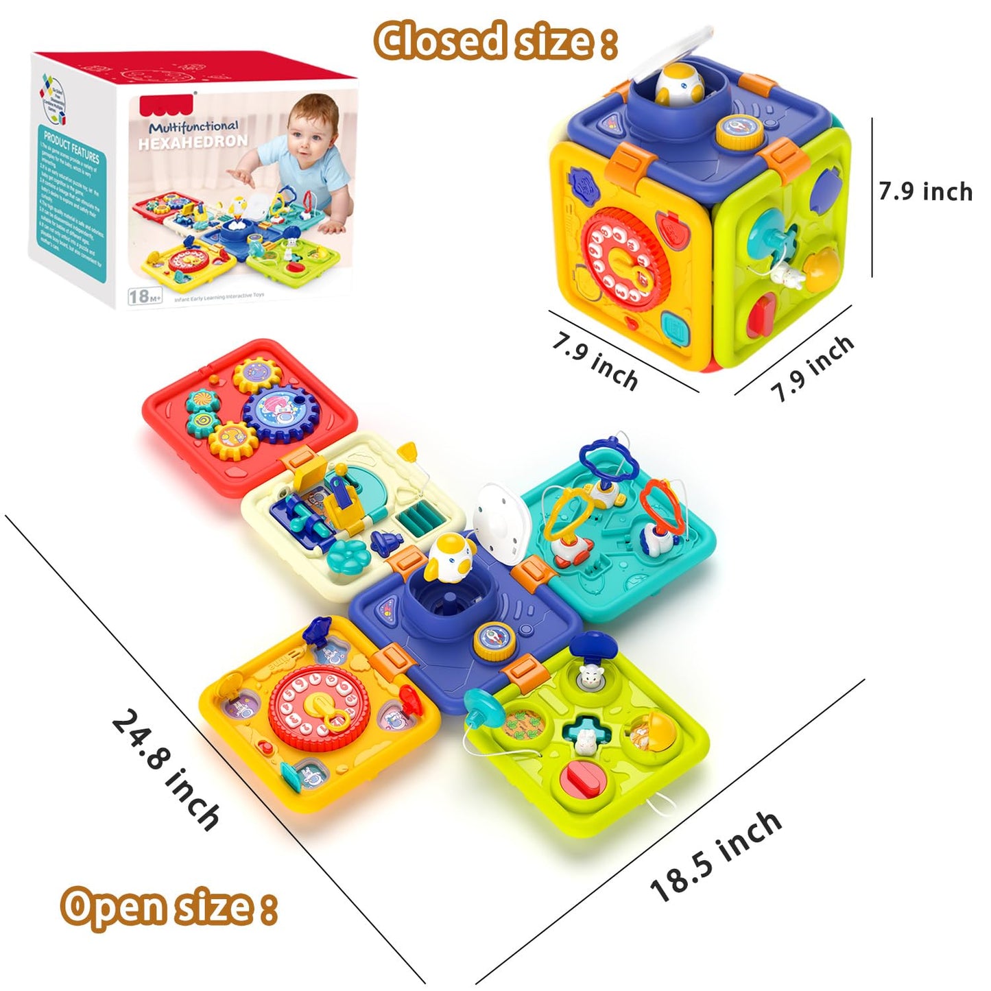 WIIBAAHO Toys for 1 2 Year Old Boy Montessori Busy Board Educational Learning Toddler Toys One Year Old Boy and Girl Gifts