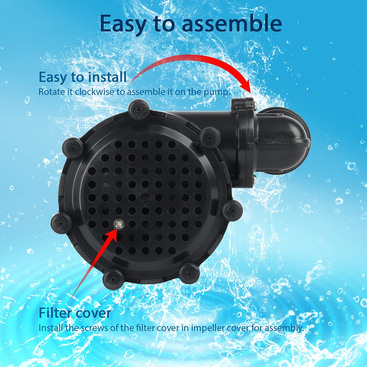 WaterRebirth (PB2000,2000GPH) High Flow Submersible Water Pump-Home/Inline Water Pump-Submersible Pump-Water Transfer Pump-Aquarium Pump