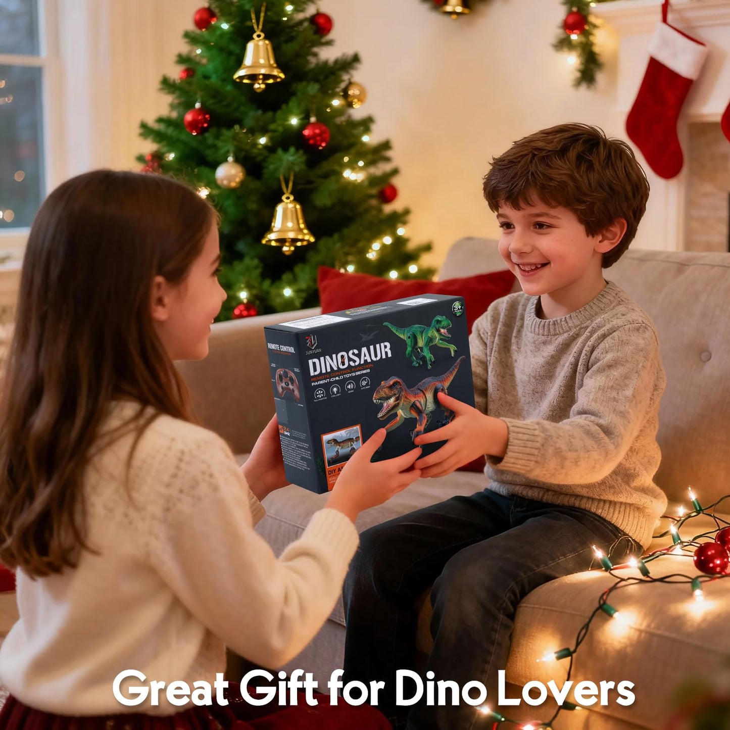 IQKidz RC Dinosaur Toy for Kids 3-5, Realistic Walking Tyrannosaurus Dino Robot for Boy and Girl, Small Electronic Pets as Gift for Toddlers Age 4 6 7 8 9 10-12 Year Old