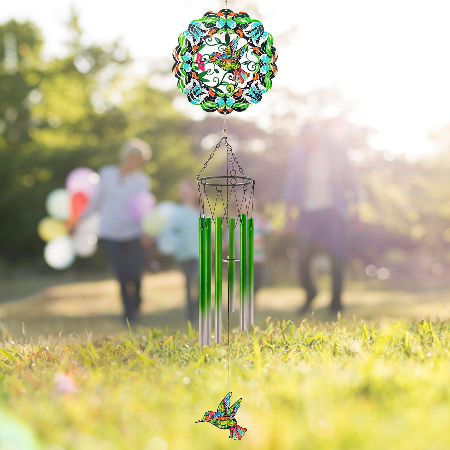 Wind Chimes with Hummingbird Wind Spinner, Gifts for Men, Women, Retirement, Teacher, Parents - Outdoor Hanging Decor Clearance for Garden, Patio, Backyard Or Porch