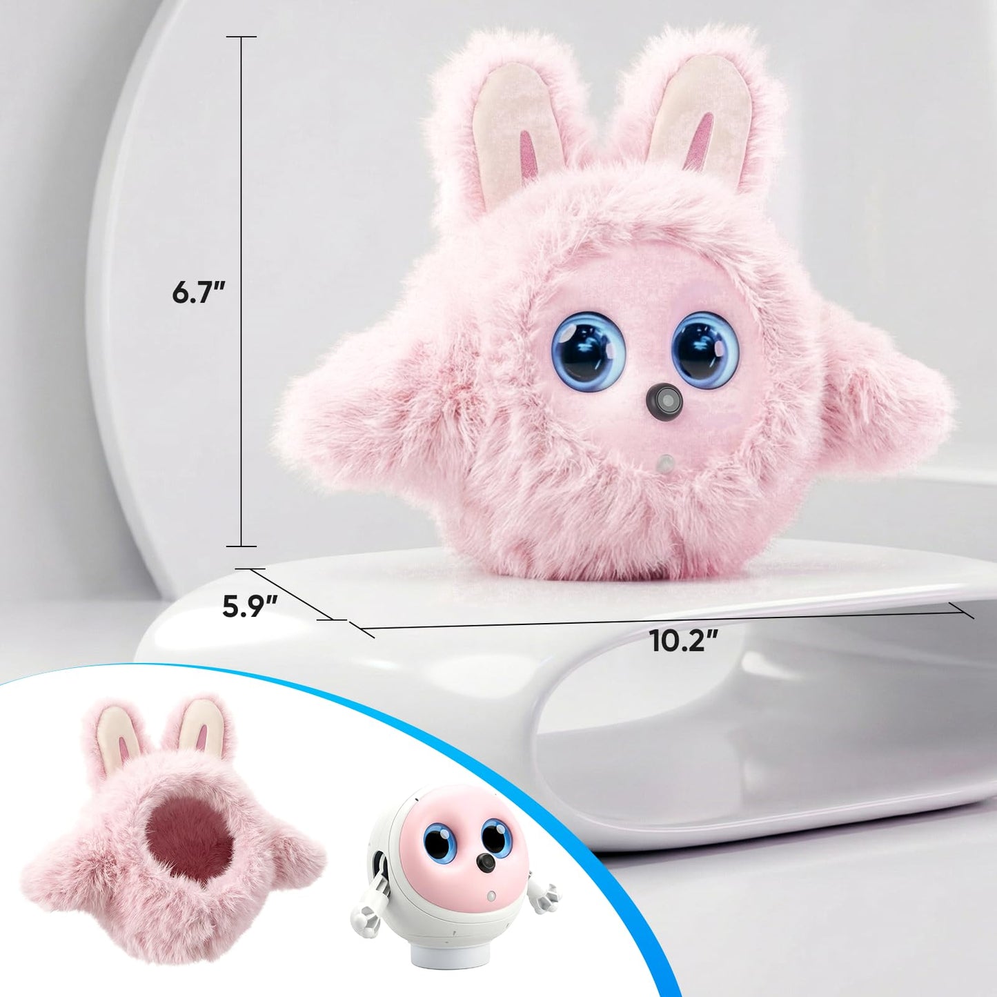 CVCBSER Smart Ai Companion Robot Cute Pet, Desk Robot Voice Chat gpt Emotional Interaction, Richness Expressiveness Ai Pet Robot for Adults Kids Chat (Pink Face)