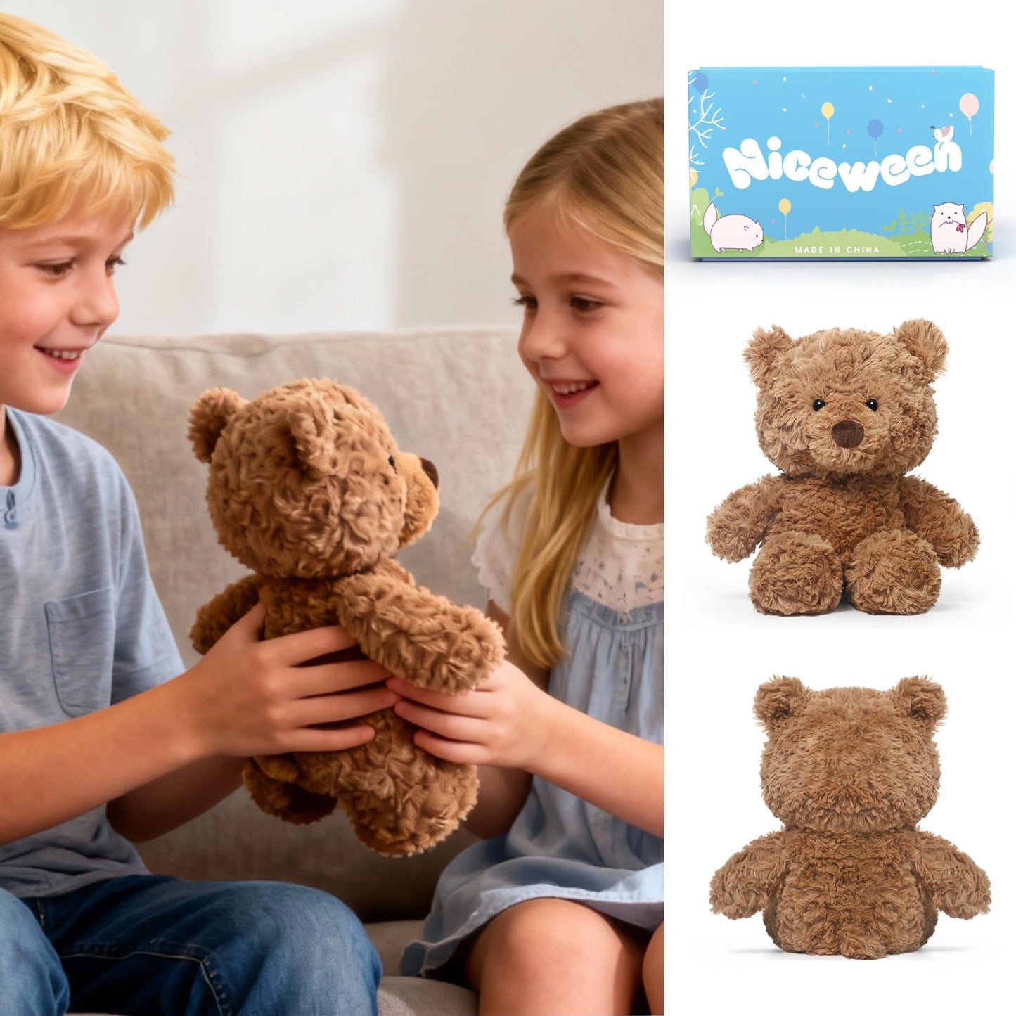 Niceween Stuffed Animals Adorable Teddy Bear Plush Toys 13 inches Soft and Comfort Teddy Bear Plush Toy Gift for Kids