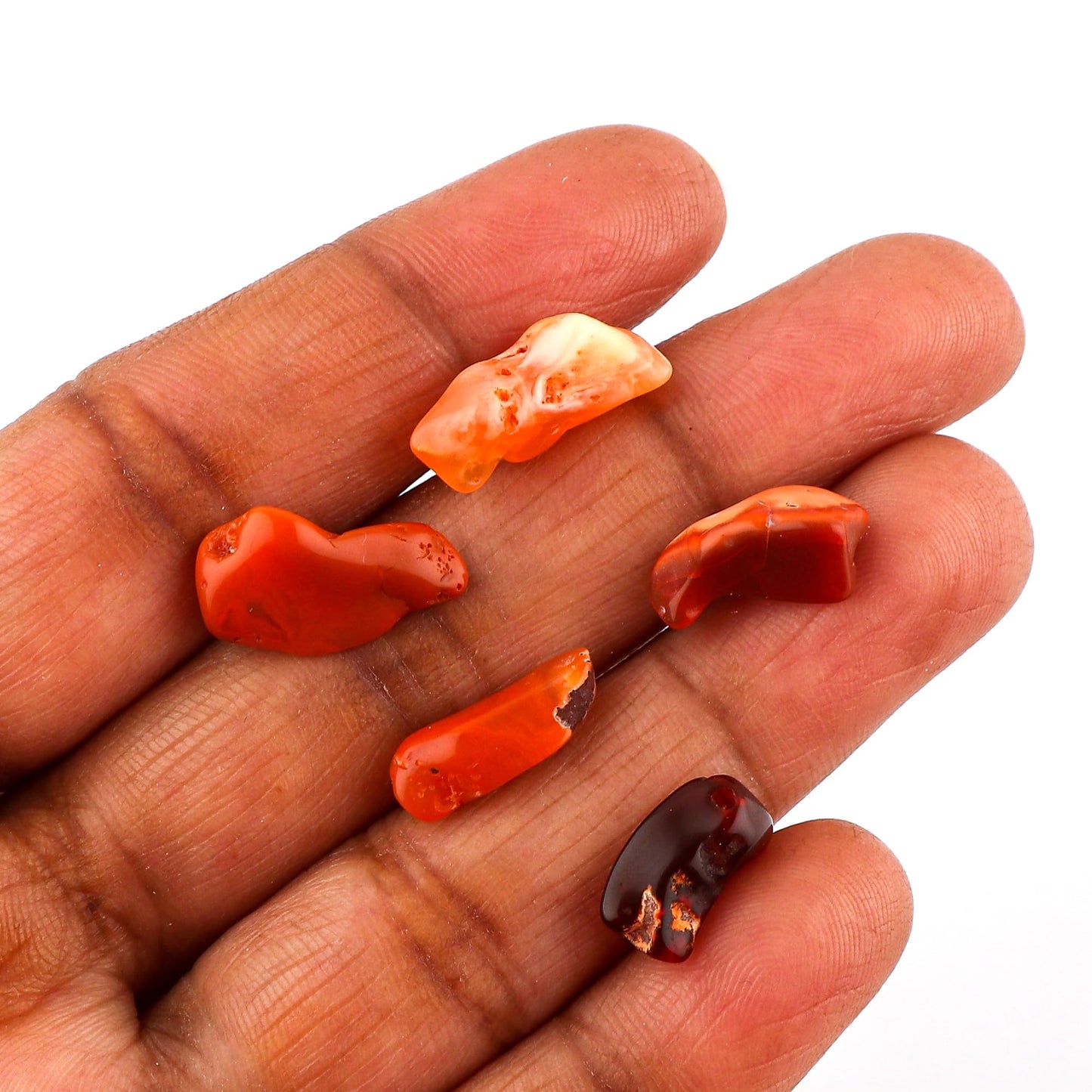 CRYSTALINES (5pcs) Natural Raw Mexican Fire Opal Gemstone, Wholesale Polished Rough Stones, DIY Supplies, Jewelry Making, Healing Crystals, October Birthstone, Wire Wrapping, Gem Collection