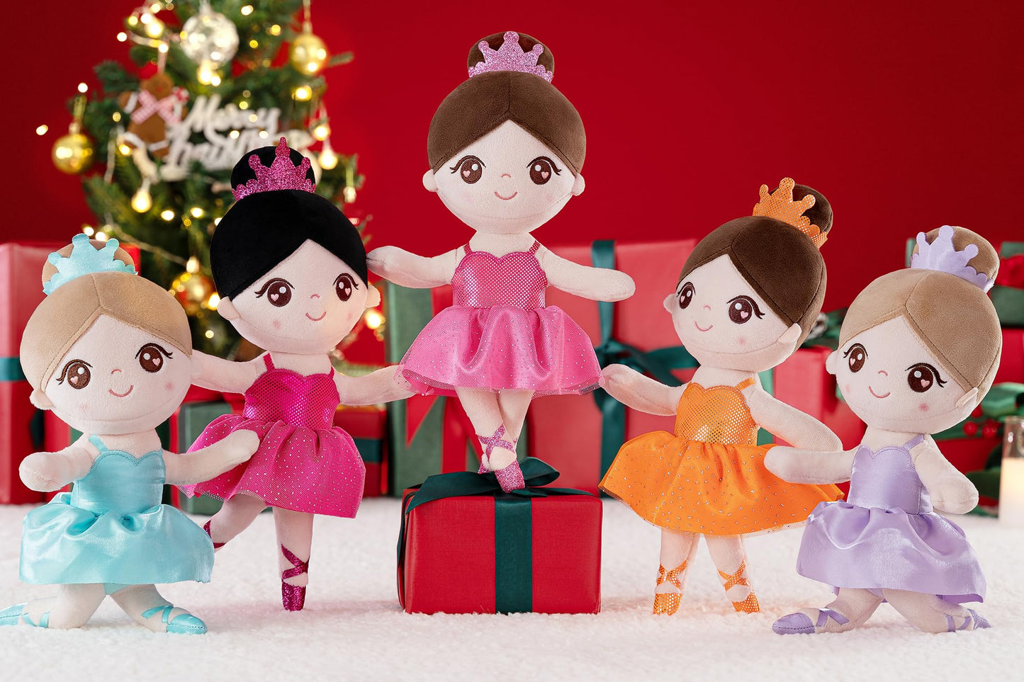 Gloveleya Baby Girl Gifts Dolls Soft Plush Toy Ballet Girl Doll Pale Purple