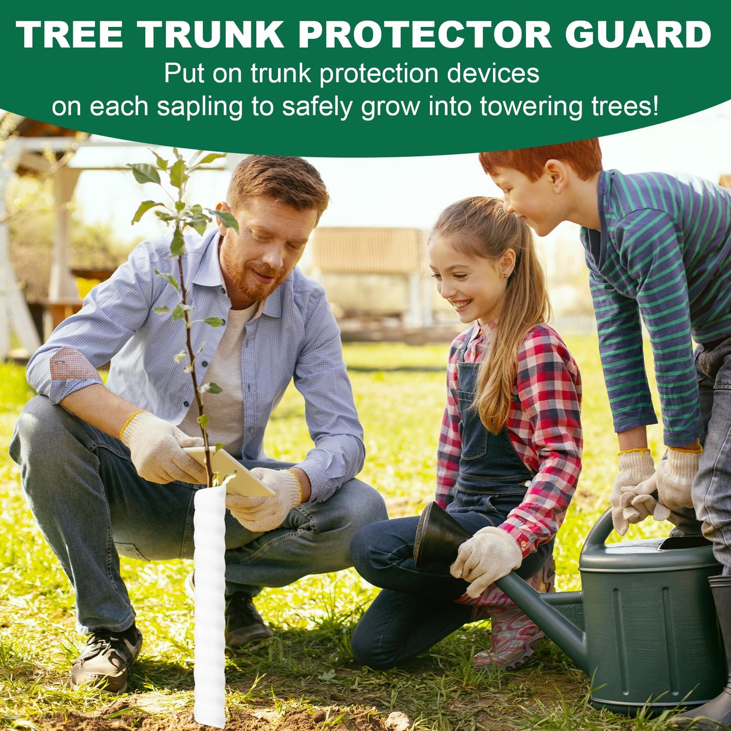 SDLDEER 4PCS Tree Trunk Protector Guard, 2 Size Plastic Spiral Tree Bark Protector Tree Wraps to Protect Bark, Tree Tubes Protect Saplings Plants from Deer, Rabbit, Cats, Rodents, Mowers, Trimmers