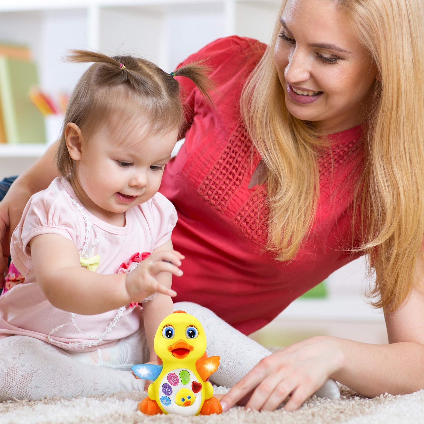 Stone and Clark Easter Dancing Duck w/Lights and Music – Toddler Learning & Crawling Baby Toys – Baby Musical and Light up Toys for 1 Year Old Boy & Girl