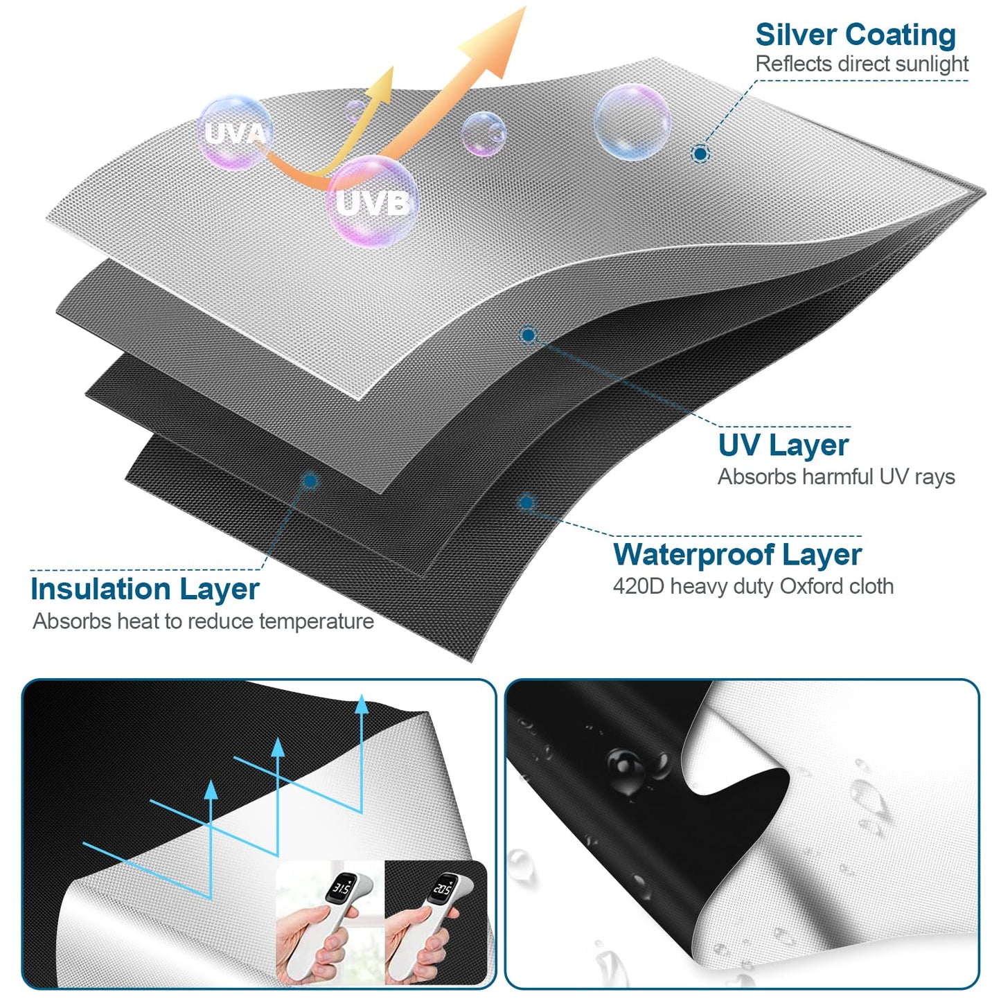 100% Blackout Curtains for Bedroom, Portable DIY Window Blinds, No Drill Window Shades & Blackout Blinds with Stickers & Tabs for Travel, Dorm Room, Media Room (118" x 57")
