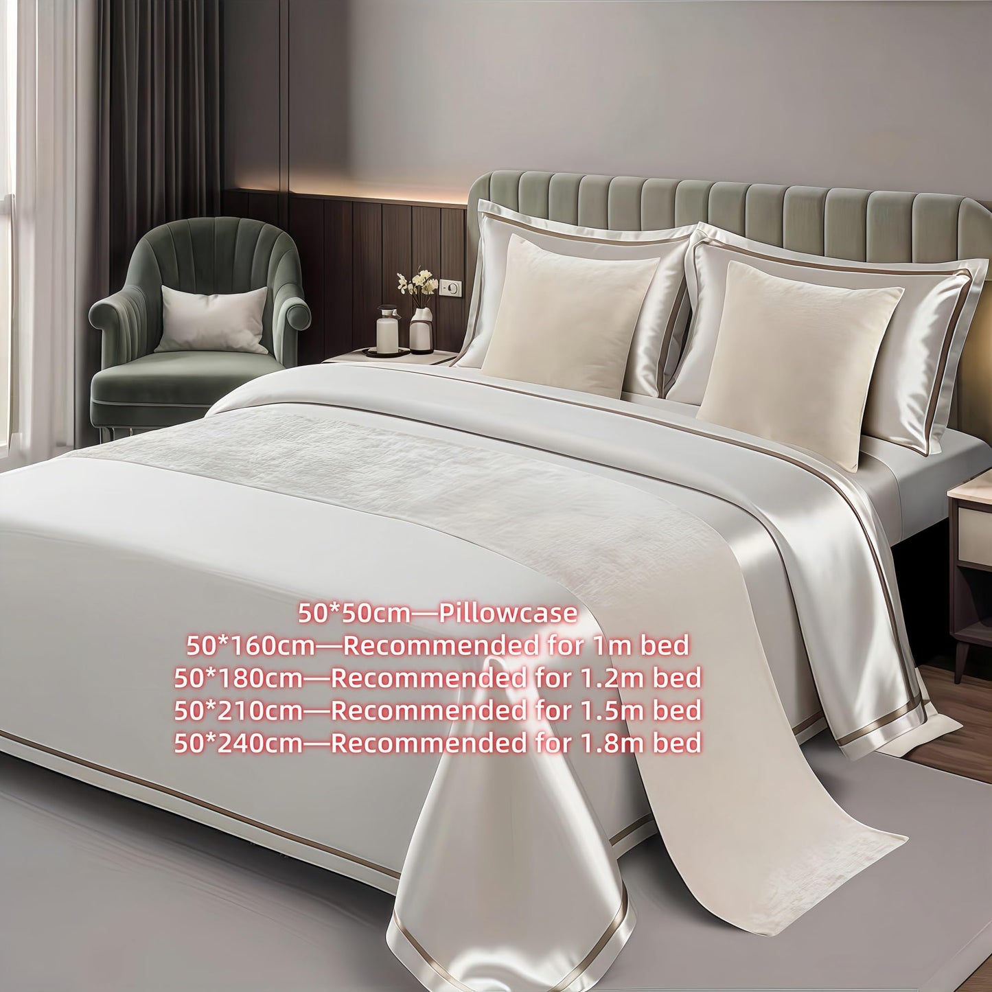 Polyester bed scarf,Decorative bed runner,Bed Runner ,European Style Simple Bed Scarf,Embroidered bed runner,Bed cover runner,Bed runner for guest room, for Bedroom Home Guesthouse Farmhouse(I,50*240c