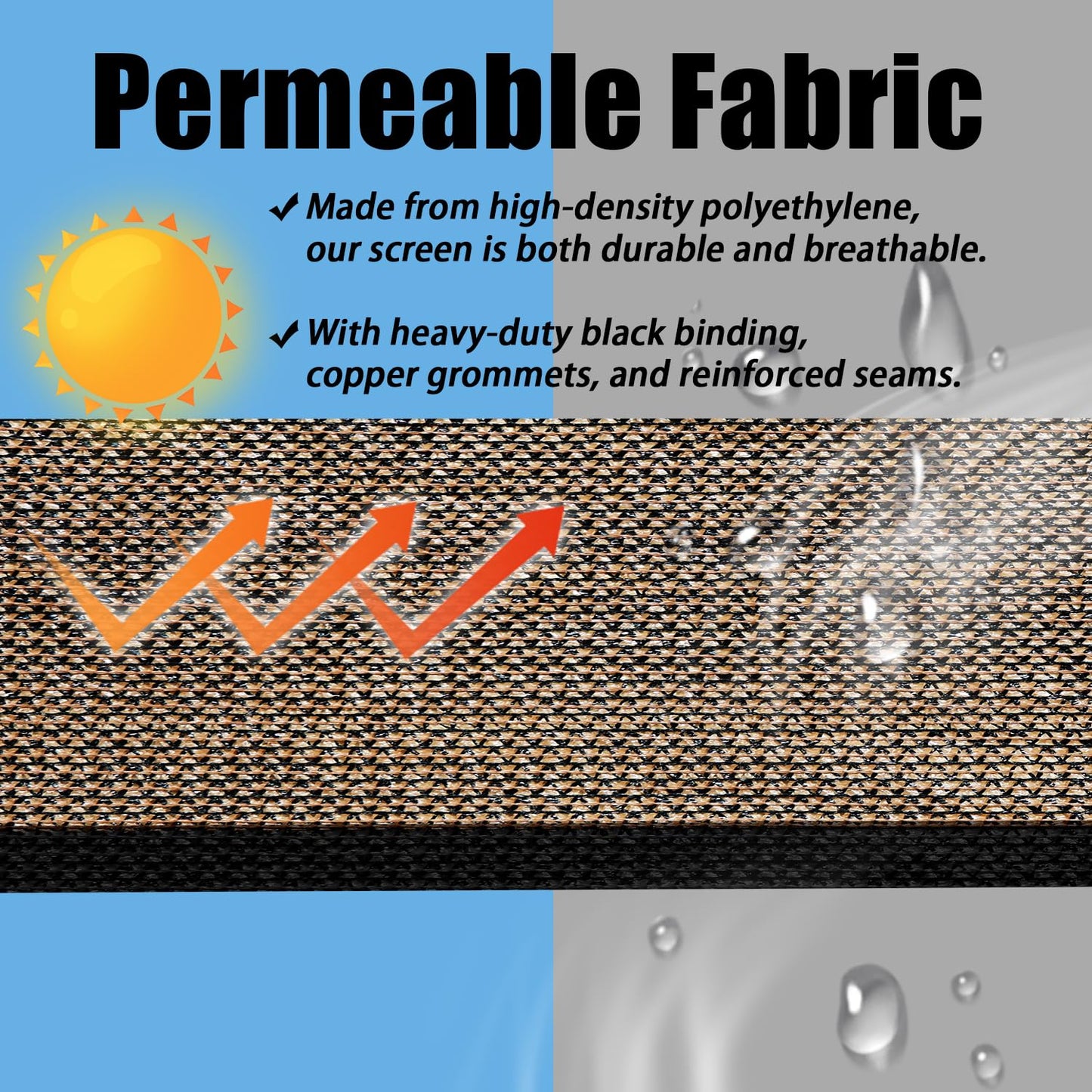 Brown 6FT X 50FT Outdoor Privacy Screen Fence & Mesh Shade Net Cover, Ideal for Garden and Backyard - Enhances Privacy for Fencing & Chain Link, Perfect for Patio Privacy Wall, Slats,Freestanding
