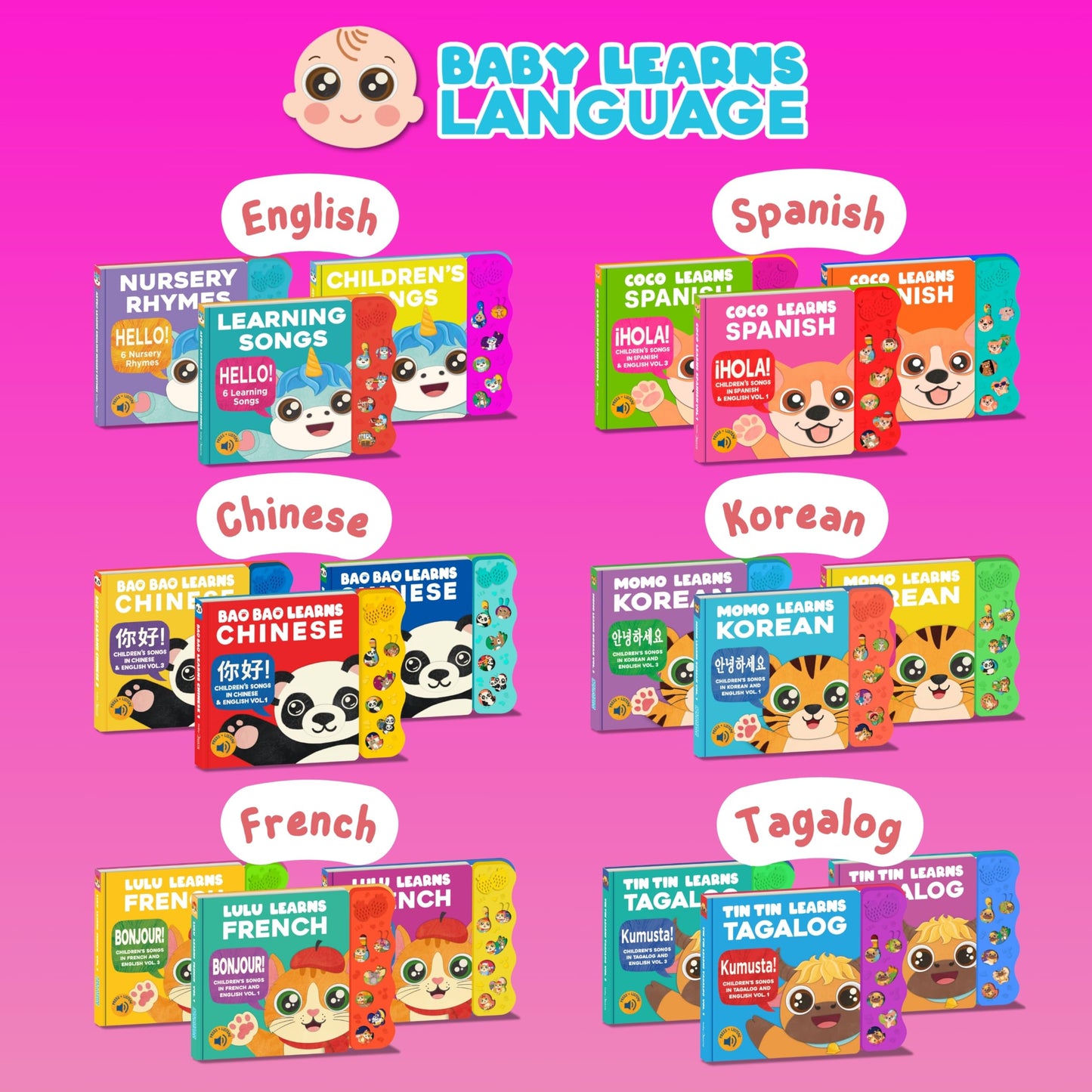 Coco Learns Spanish Vol. 1 - Book for Toddlers 1-3 — Musical Books for Kids, Interactive Baby Sound Book, Educational Song Learning Toys, Bilingual Music Toy for Babies, Libros para ninos en Espanol