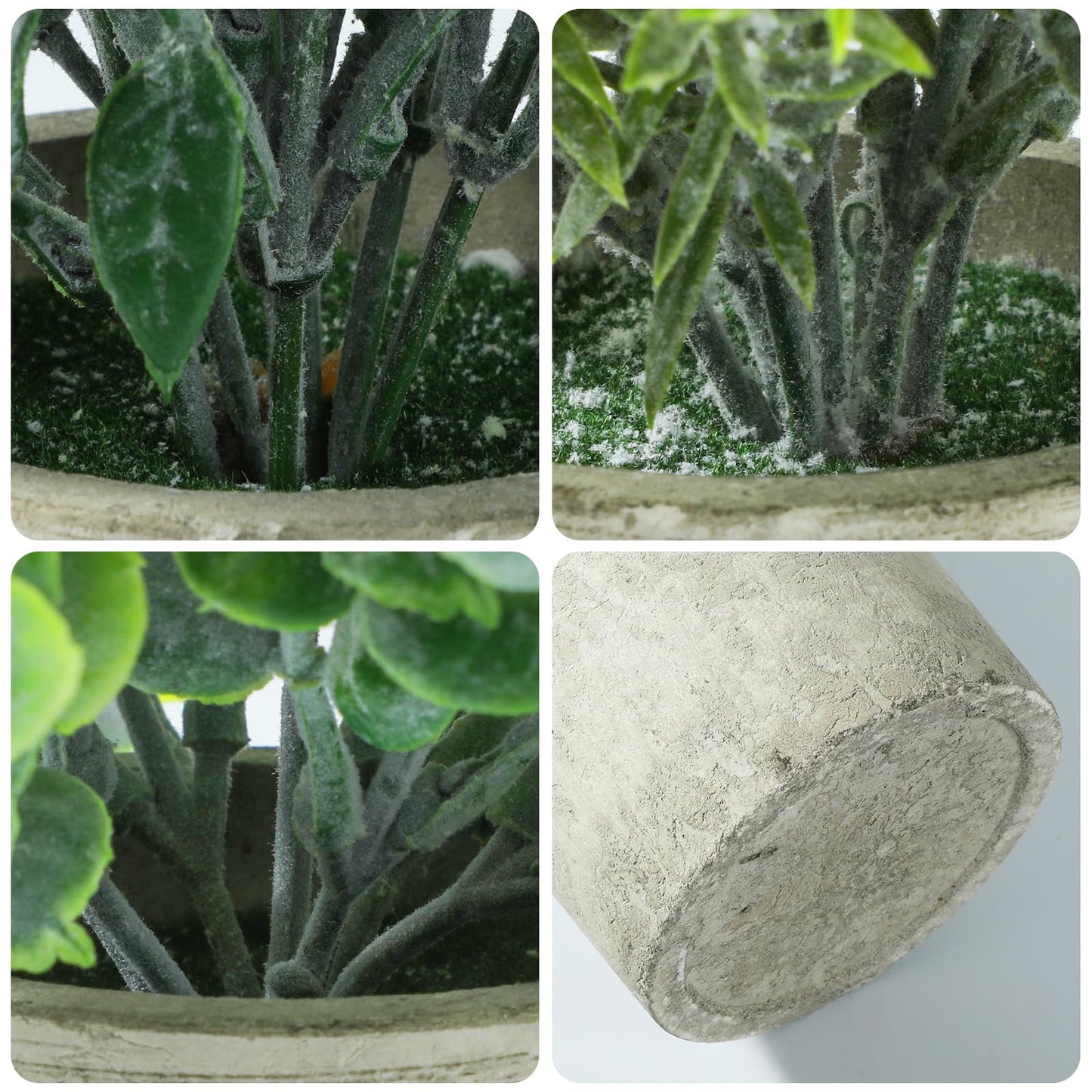 Meinature 3 Pack Life-Like Potted Fake Plant, Artificial Plants Indoor, Artificial Frost-Hung Green Plantsļ¼No Need for Maintenanceļ¼Suitable for Desktop or Shelf Decoration in Homes and Offices