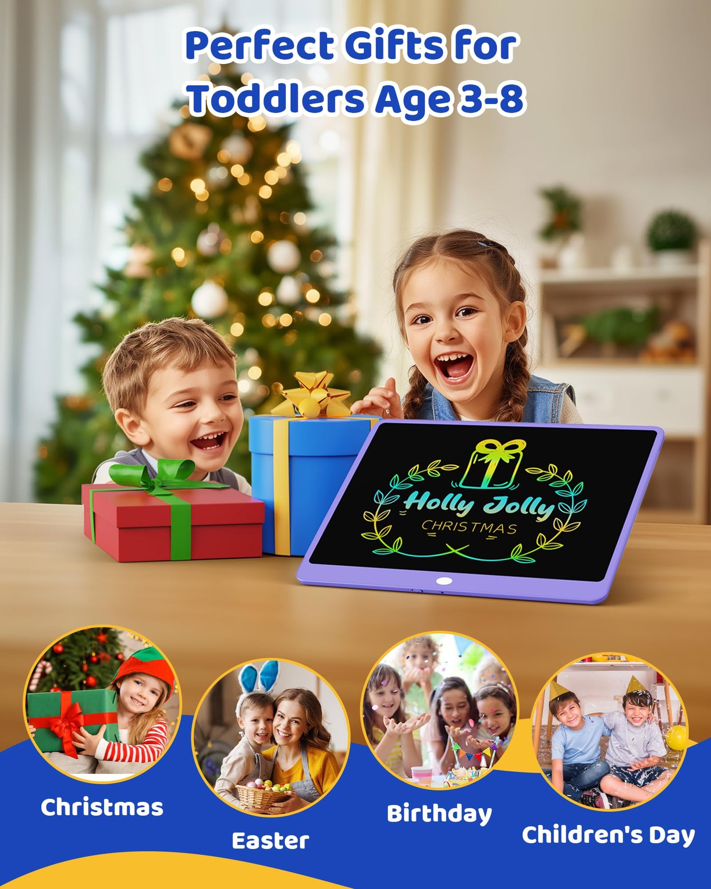 KOKODI LCD Writing Tablet for Kids 16 Inch Colorful Doodle Board, Electronic Drawing Tablet Drawing Pad for Kids, Educational and Learning Kids Toys Gifts for 3 4 5 6 7 8 Year Old Boys and Girls