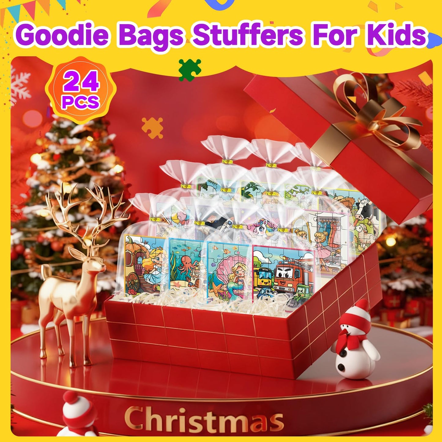 WAWIBEE 24 Pack Easter Party Favors for Kids, Magnetic Puzzle Books Bulk for Toddlers 3-5 & Kids 4-8, Goodie Bag Stuffers, Classroom Prizes, Birthday Return Valentineās Day Gifts, Travel