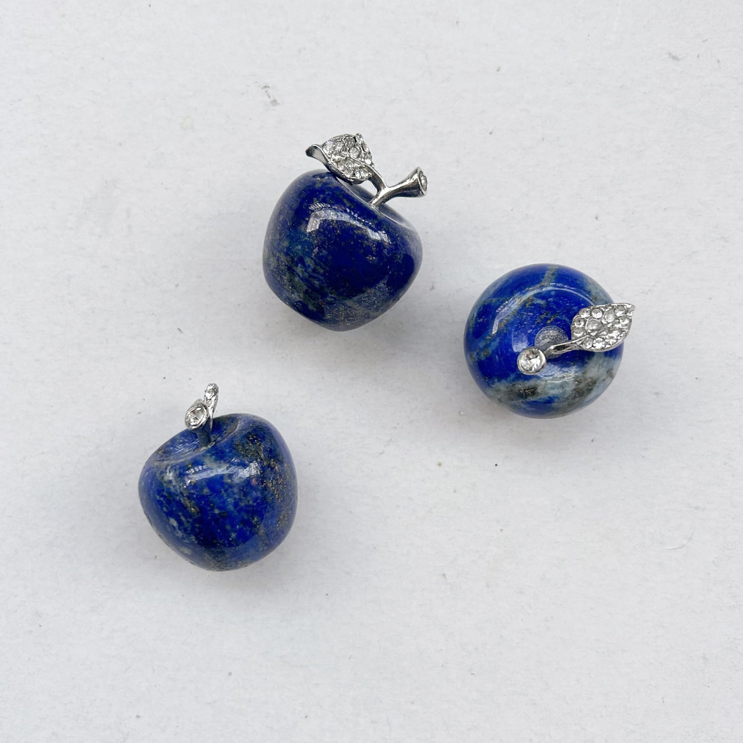 Sunshcat Natural Lapis Lazuli 1.18 Inchs Apple Crystal and Healing Stone Statues,Room Decoration Christmas Decorations Thanksgiving Gifts Office Gifts Collectibles