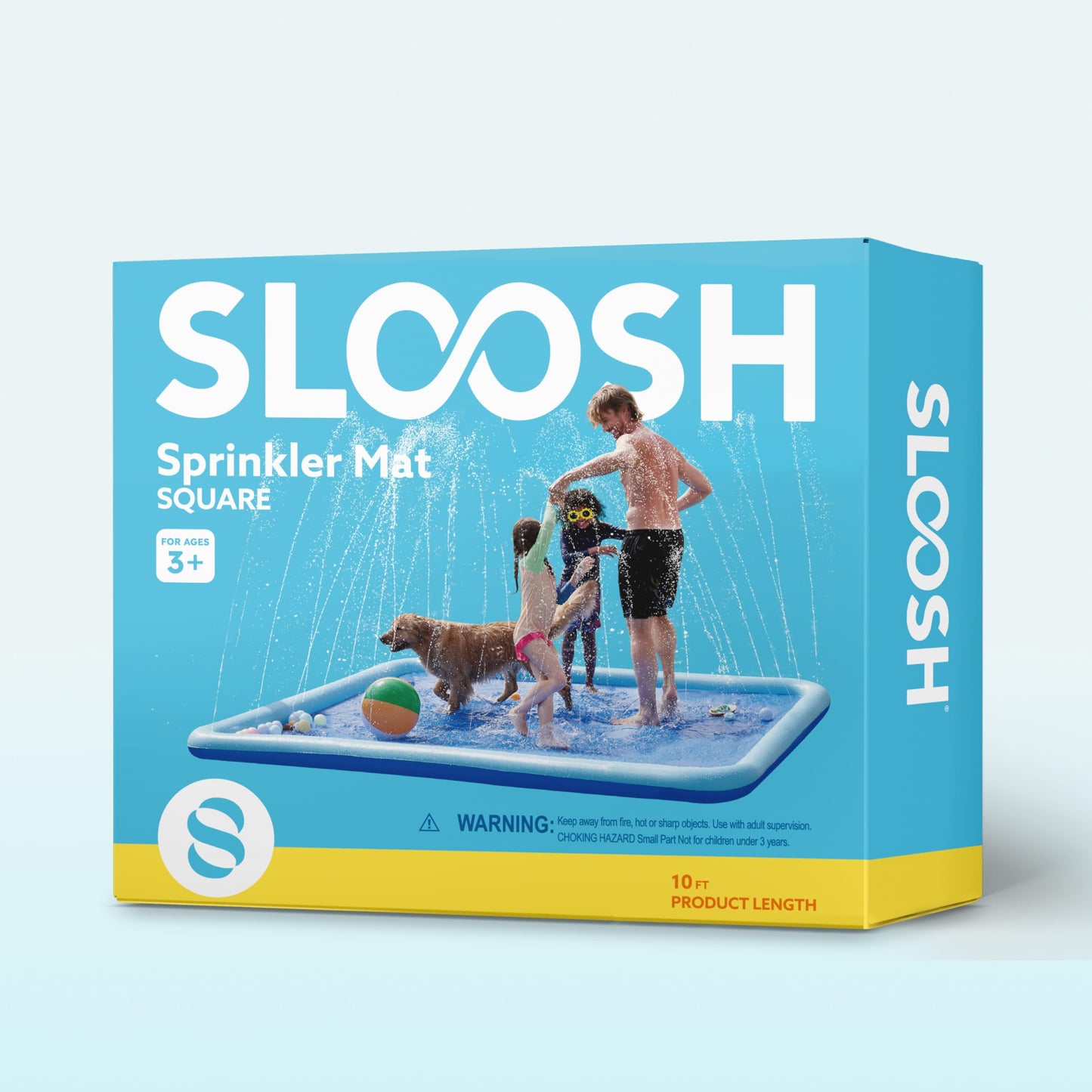 SLOOSH 120" Non-Slip Splash Pad Sprinkler - Summer Water Toys Sprinkler Mat for Kids Toddlers Dogs, Outdoor Backyard Pool Party Decor Outside Water Games Fountain Wading Baby Pool Boys Girls Gifts