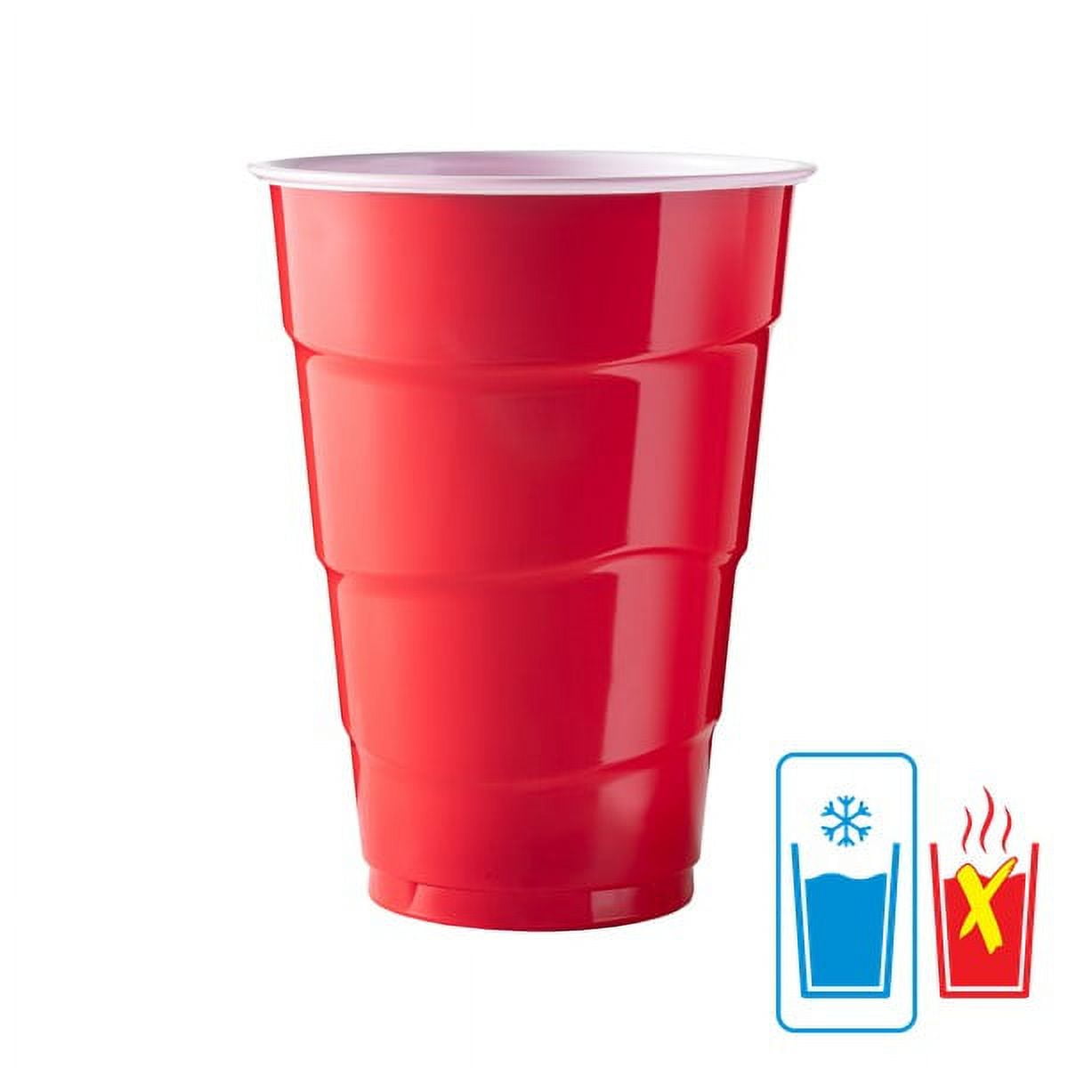 Great Value Red Disposable Plastic Party Cups, 18 oz, 50 Count