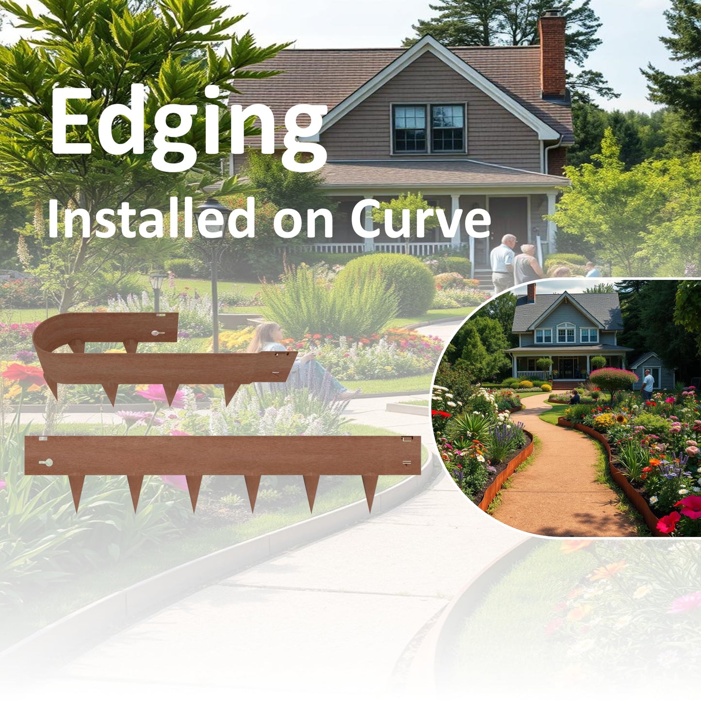 20ft (6-Pack) Cor-Ten Steel Landscape Edging โ 40" x 8" Flexible Pre-Applied Rust Patina Garden Border