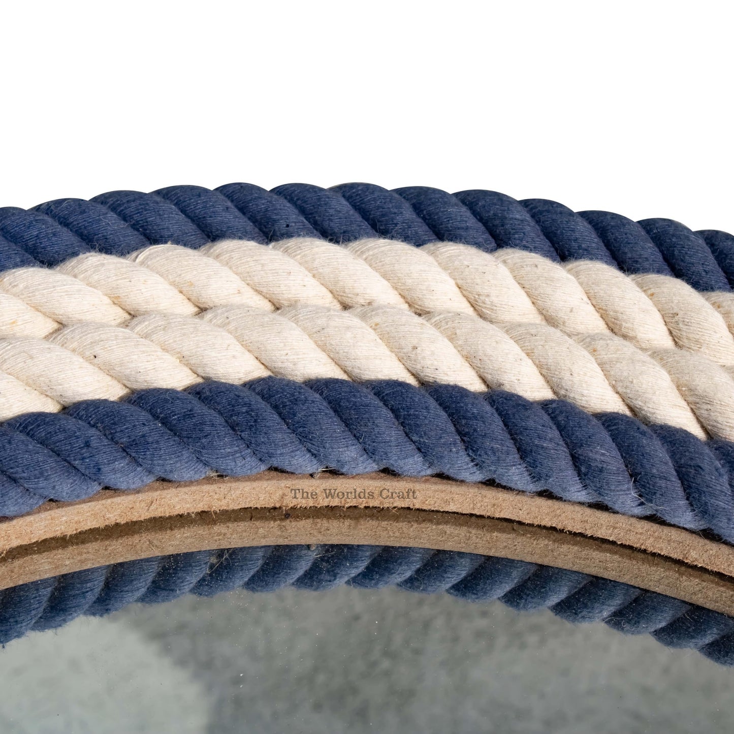 The Worlds Craft Nautical Round Rope Mirror - White Twisted Rope Wall Hanging Mirror, Rustic Boho & Coastal Farmhouse Décor for Bathroom, Bedroom, Nursery, or Entryway