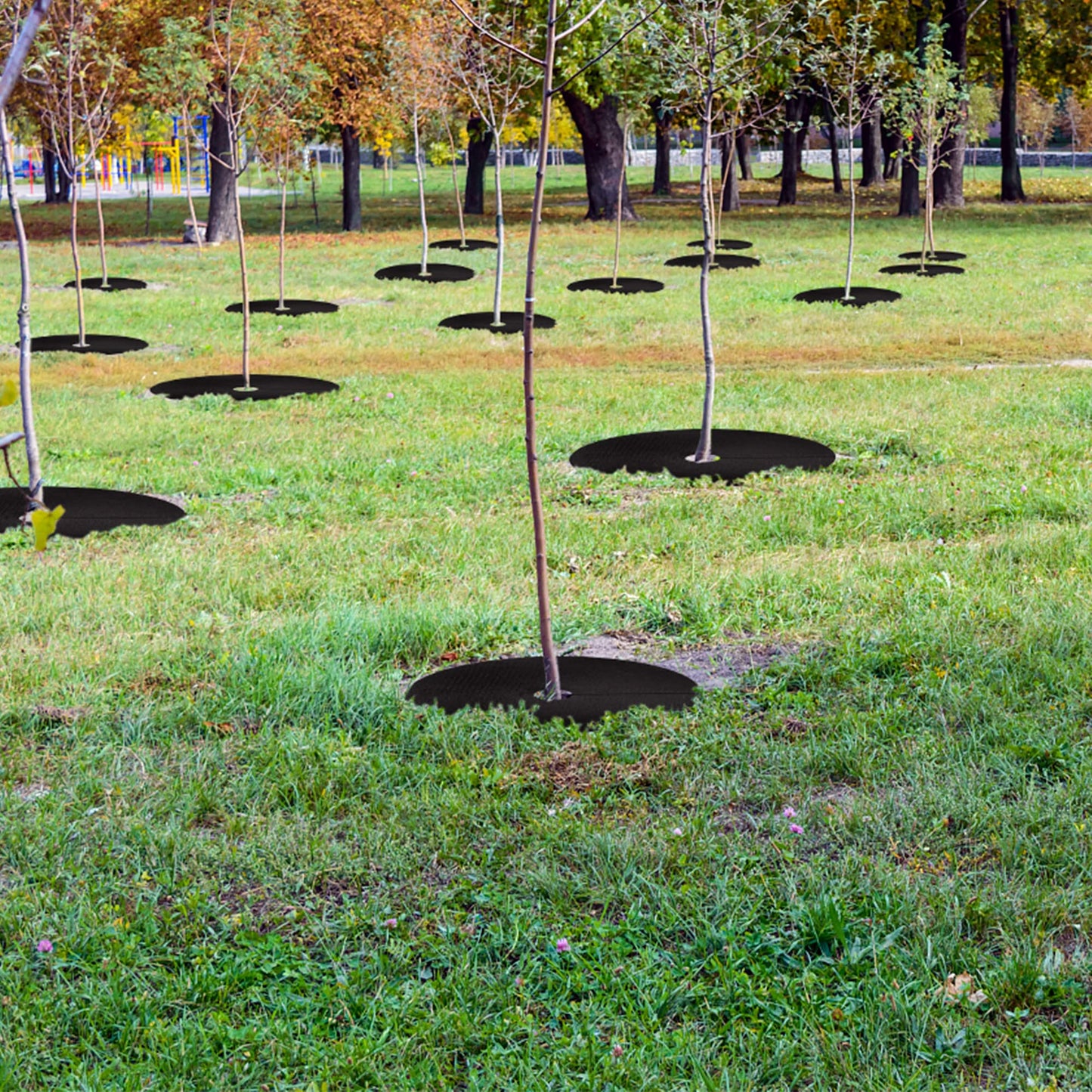 UCandy Pack 12 Non-Woven Tree Mulch Ring, 20.5 Inch Weed Barrier mat,Degradable Tree Mulch Used to inhibit Weed Growth and Landscape Weed Control Plant Root Protection