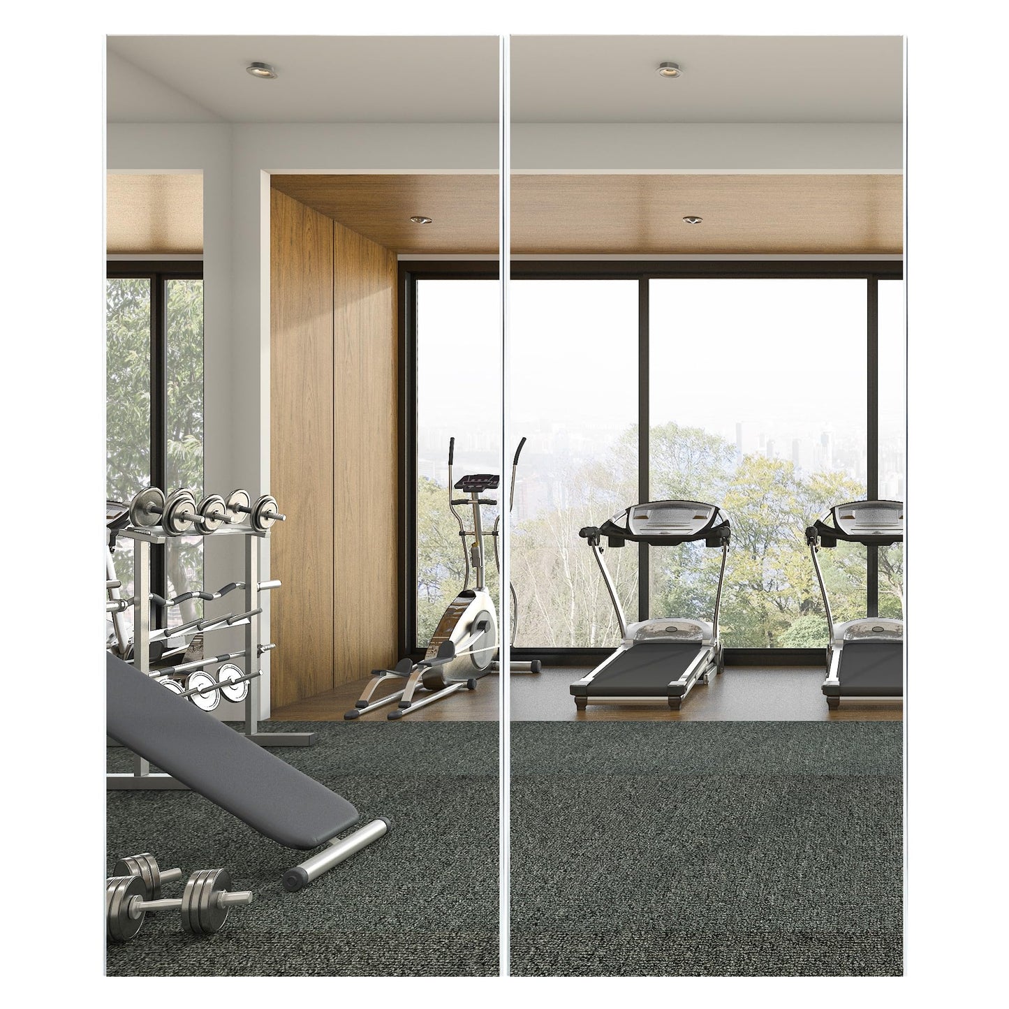 Unbreakable Glassless Mirror Ultra Light Shatterproof Wall Mounted Large Mirror for Dance Studio and Bedroom,0.04mm Nano Film, 30" x 40" Black