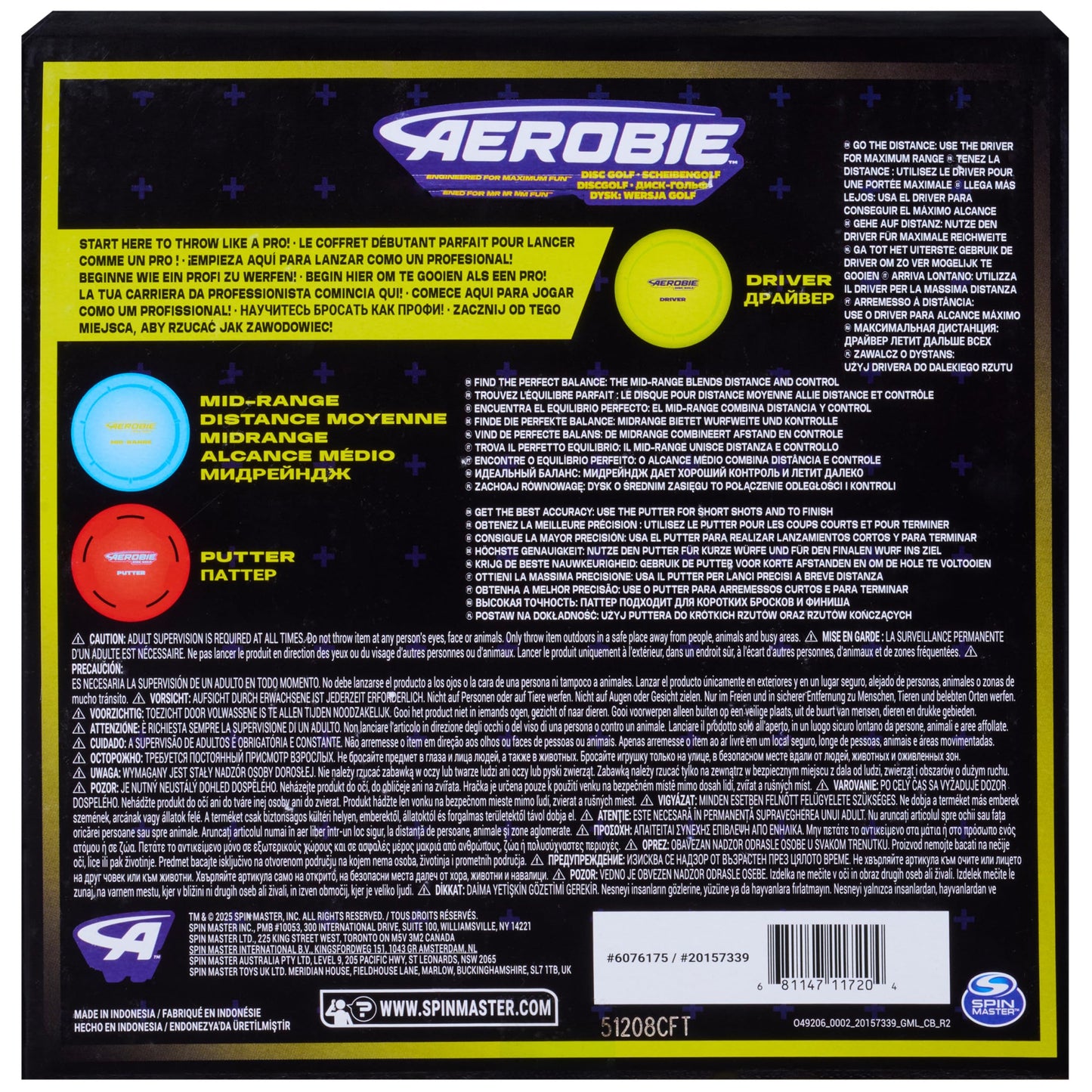 Aerobie Disc Golf Set of 3 Flying Discs, Frisbee Discs for Kids Parties and Backyard Games, Starter Disc Golf Accessories, Teen Boys Gift Ideas, Kids Toys for Ages 5 & Up