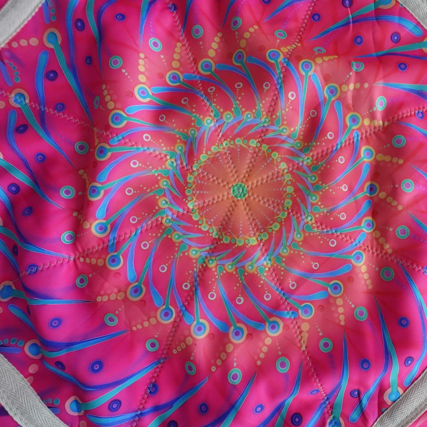 Flow Star (UV Reactive) Easy to Rotate Juggling and Flying Toy Beginners Cloth Spinning (R07-style2) Blue&Pink