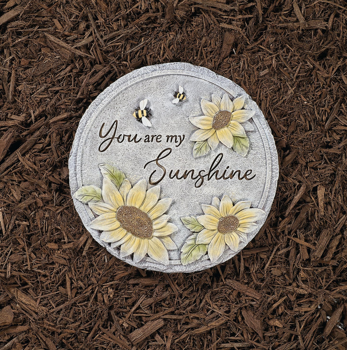 Roman 12” Garden Stepping Stone – “You are My Sunshine” Decorative Outdoor Stone – Inspirational Yard Art, Garden Pathway Decor, Gift for Loved Ones