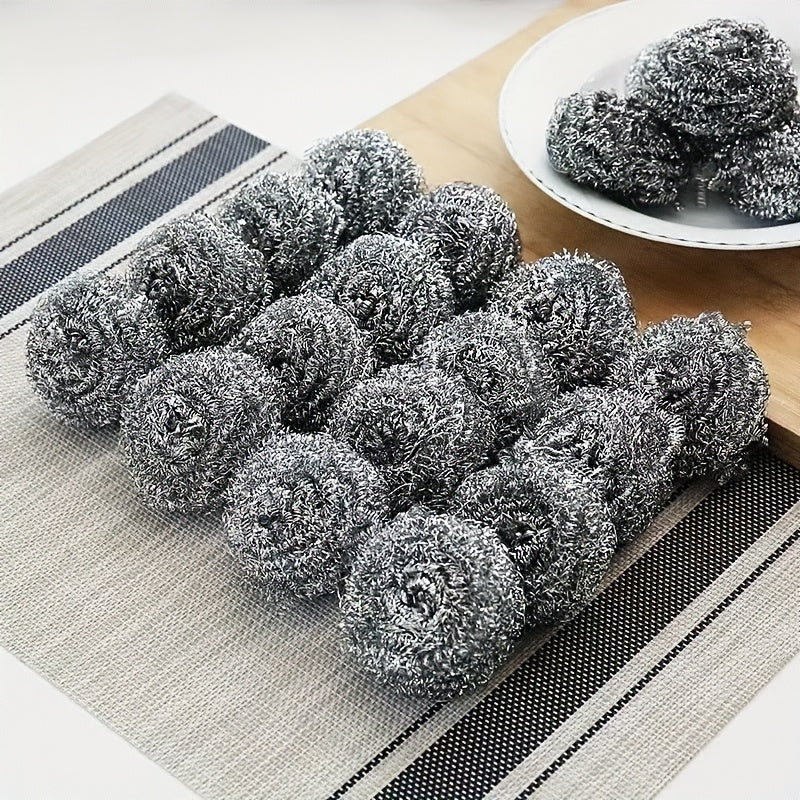 A Pack of 10 Stainless Steel Wire Balls, Copper Wire Cleaning Brushes, Commercial Kitchen Floor and Toilet Cleaner, Industrial Cleaning Tools