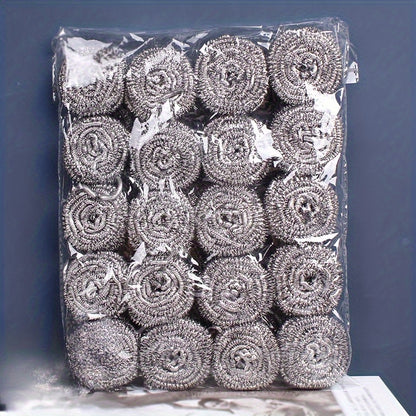 A Pack of 10 Stainless Steel Wire Balls, Copper Wire Cleaning Brushes, Commercial Kitchen Floor and Toilet Cleaner, Industrial Cleaning Tools