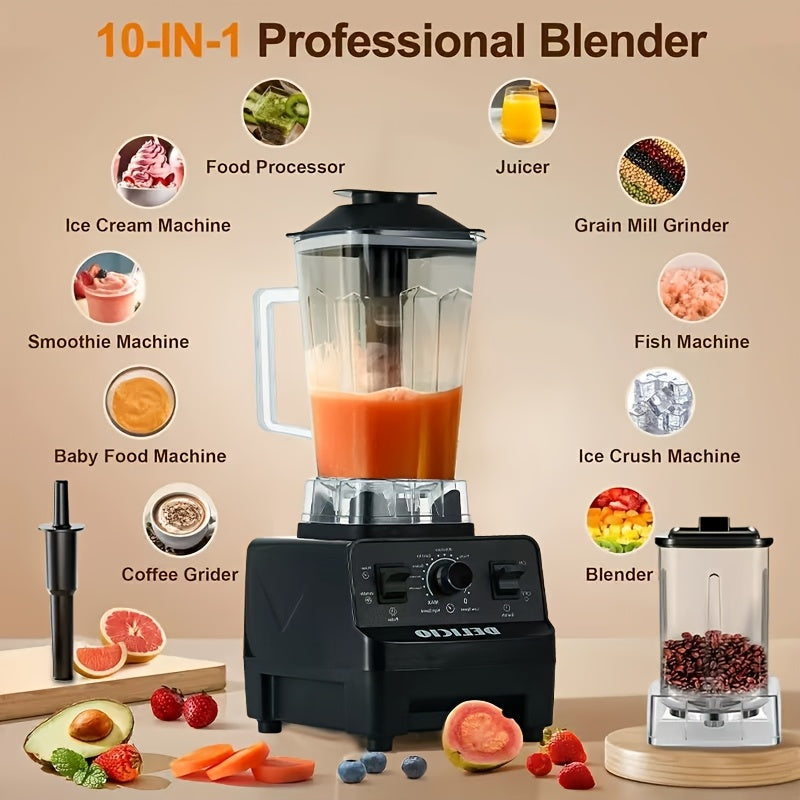Delicio Countertop Blender, Mixer, Powelful Motor, With 2 Speeds And Pulse, Meets The Nutritional Needs Of The Whole Family, Easily Makes Smoothies, Milkshakes, Juices And Unlocks N Kinds Of Delicious Flavors, Blender For Kitchen, Licuadora