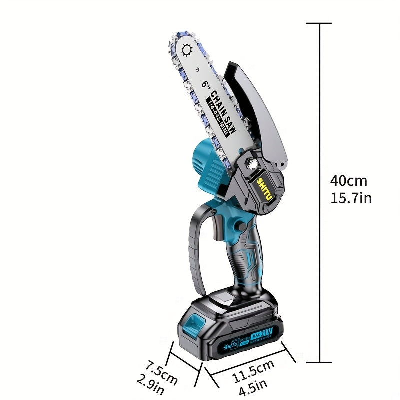 Mini ChainsawCordless, Lightweight & Portable Handheld Electric Tree Cutter with Splash Guard, Security Lock, Optional Rechargeable Battery, And Safe Trimming for Quick Cutting Of Tree Branches, Courtyard, Household, And Garden, Gifts for Man.pruning